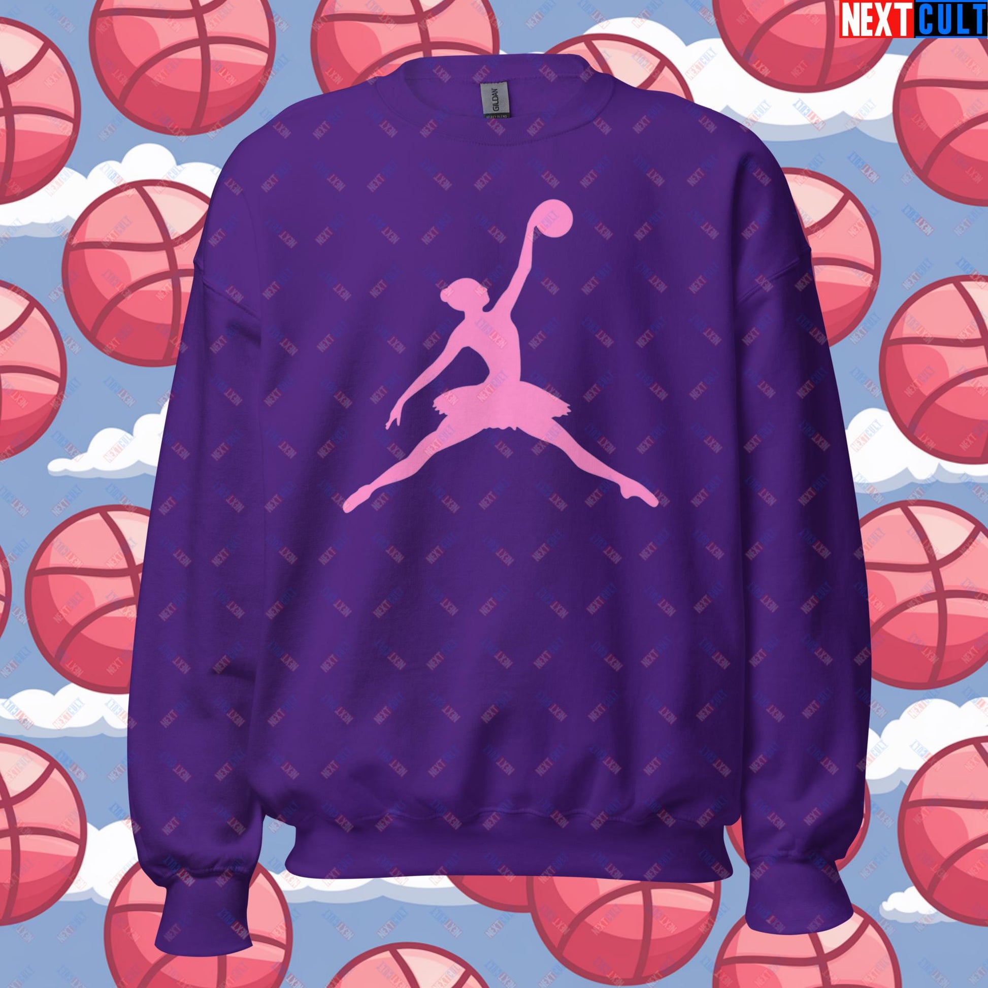 BALLERina Girl's Basketball Ballet Air Ballerina Women's Basketball Unisex Sweatshirt Purple Sweatshirts Basketball WNBA Next Cult Brand