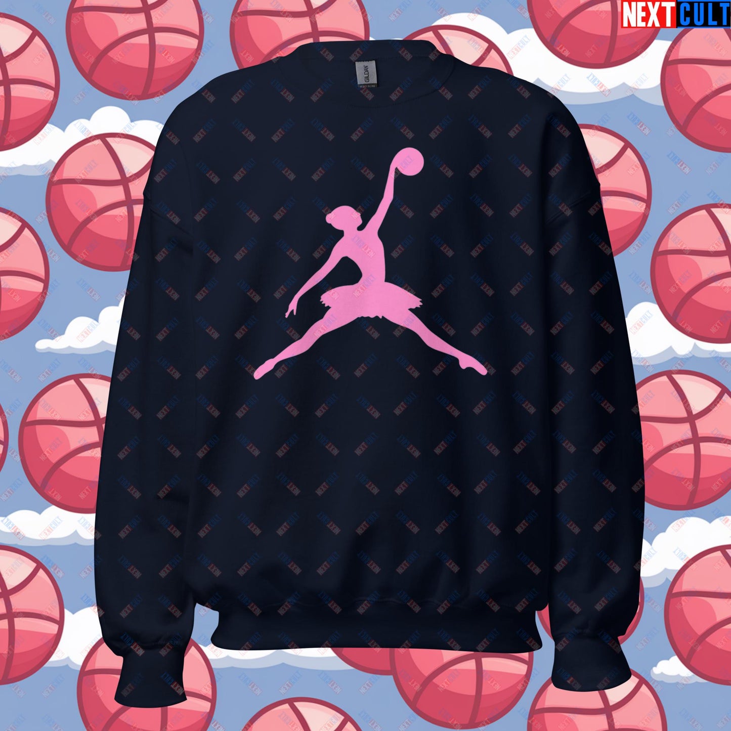 BALLERina Girl's Basketball Ballet Air Ballerina Women's Basketball Unisex Sweatshirt Navy Sweatshirts Basketball WNBA Next Cult Brand