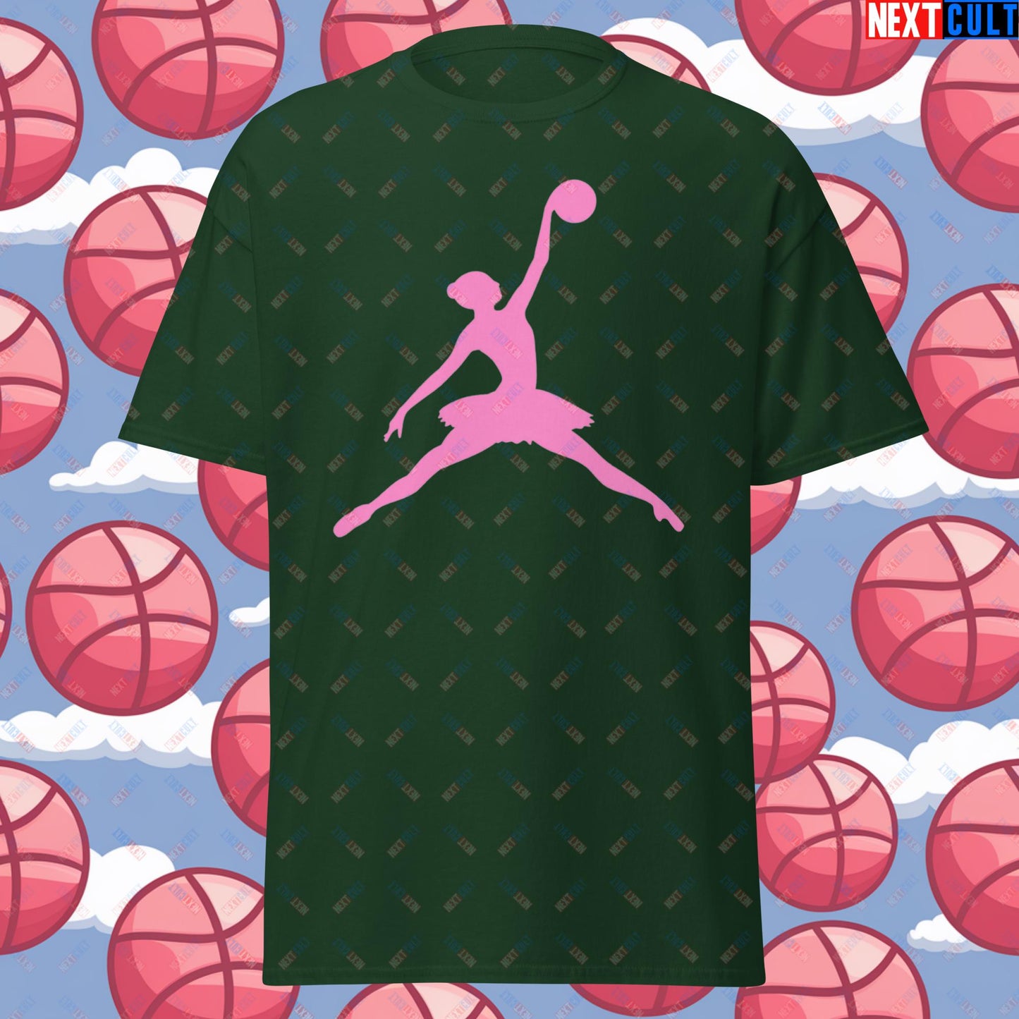 BALLERina Girl's Basketball Ballet Air Ballerina Women's Basketball Unisex tee Forest Green T-shirts Basketball WNBA Next Cult Brand