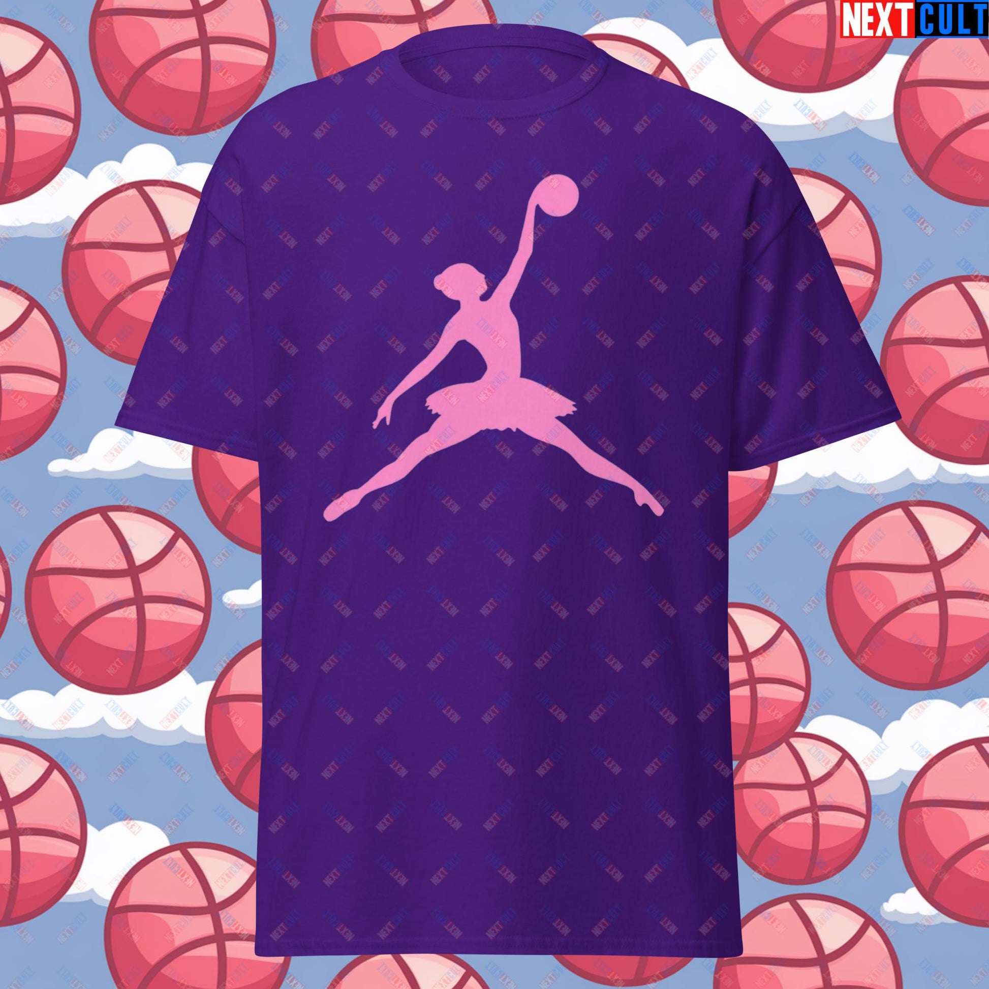 BALLERina Girl's Basketball Ballet Air Ballerina Women's Basketball Unisex tee Purple T-shirts Basketball WNBA Next Cult Brand