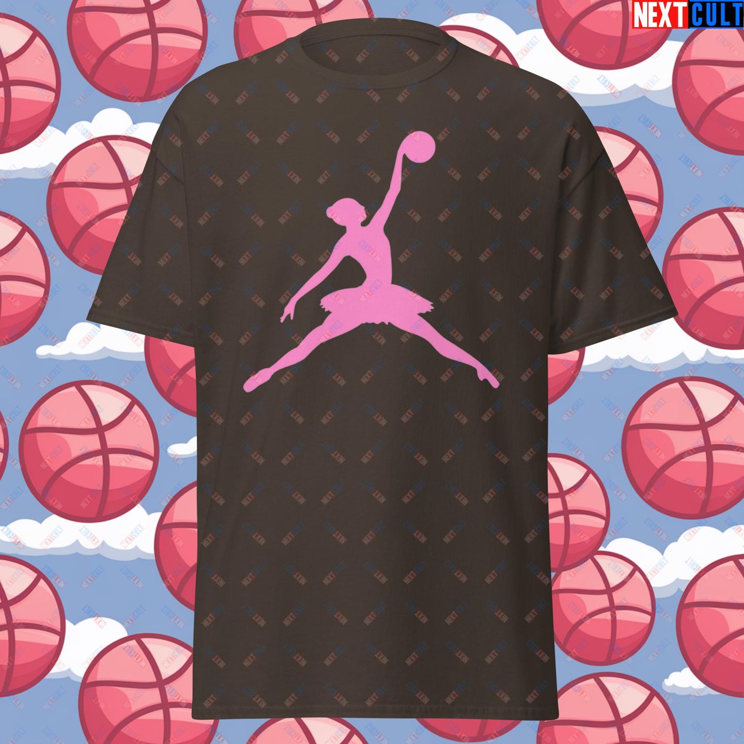 BALLERina Girl's Basketball Ballet Air Ballerina Women's Basketball Unisex tee Dark Chocolate T-shirts Basketball WNBA Next Cult Brand