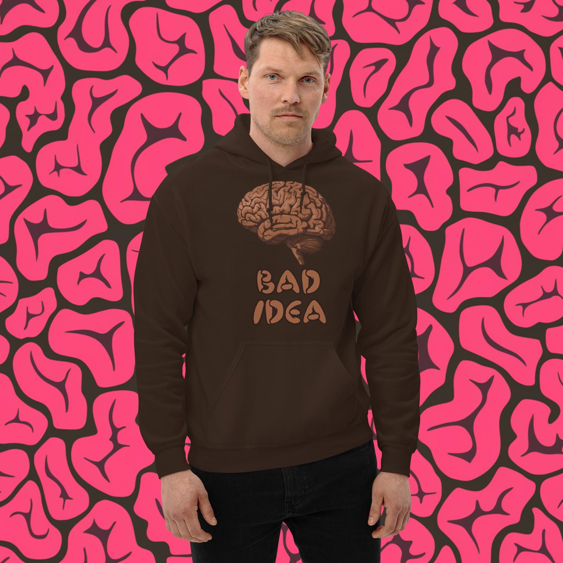 Bad Idea Shit Idea Brown Brains Unisex Hoodie Next Cult Brand