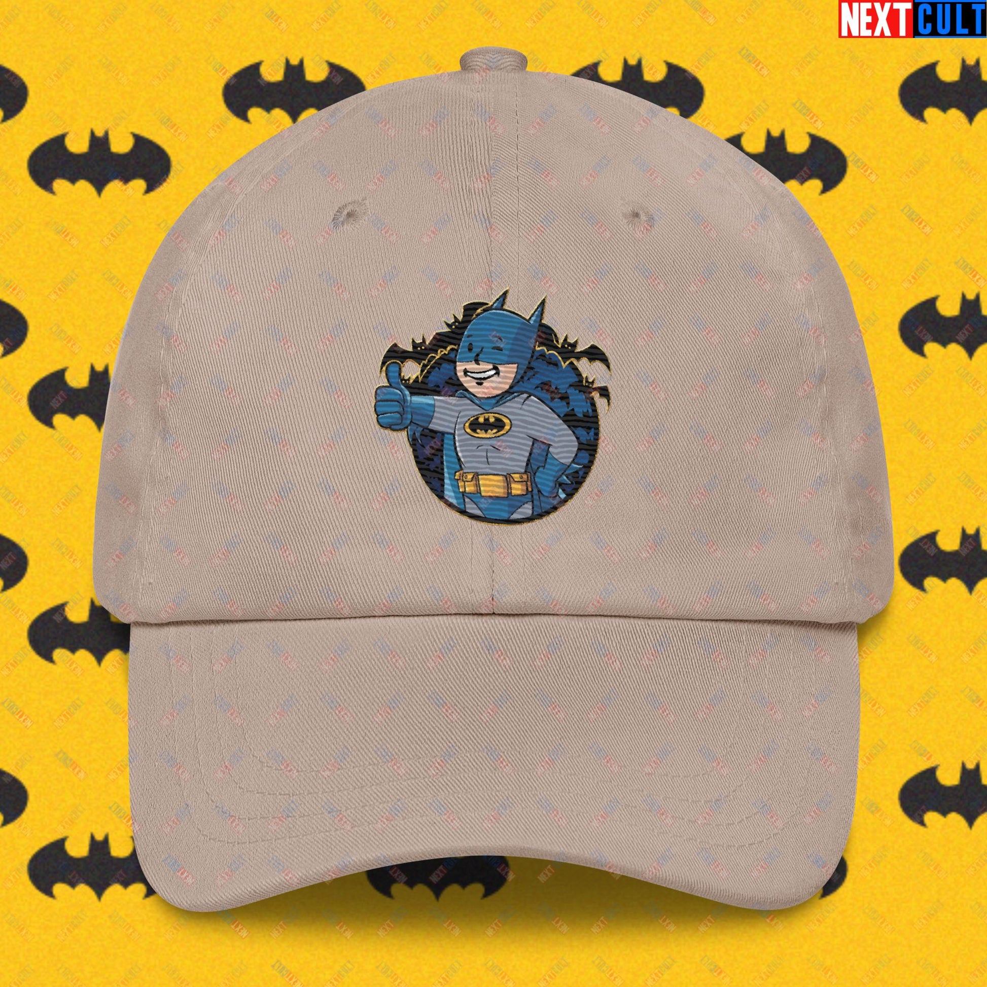 Bat Boy Batman Vault Boy Fallout Funny Cartoon Mashup Dad hat Stone Hats Batman Christian Bale Movies Superheroes Next Cult Brand