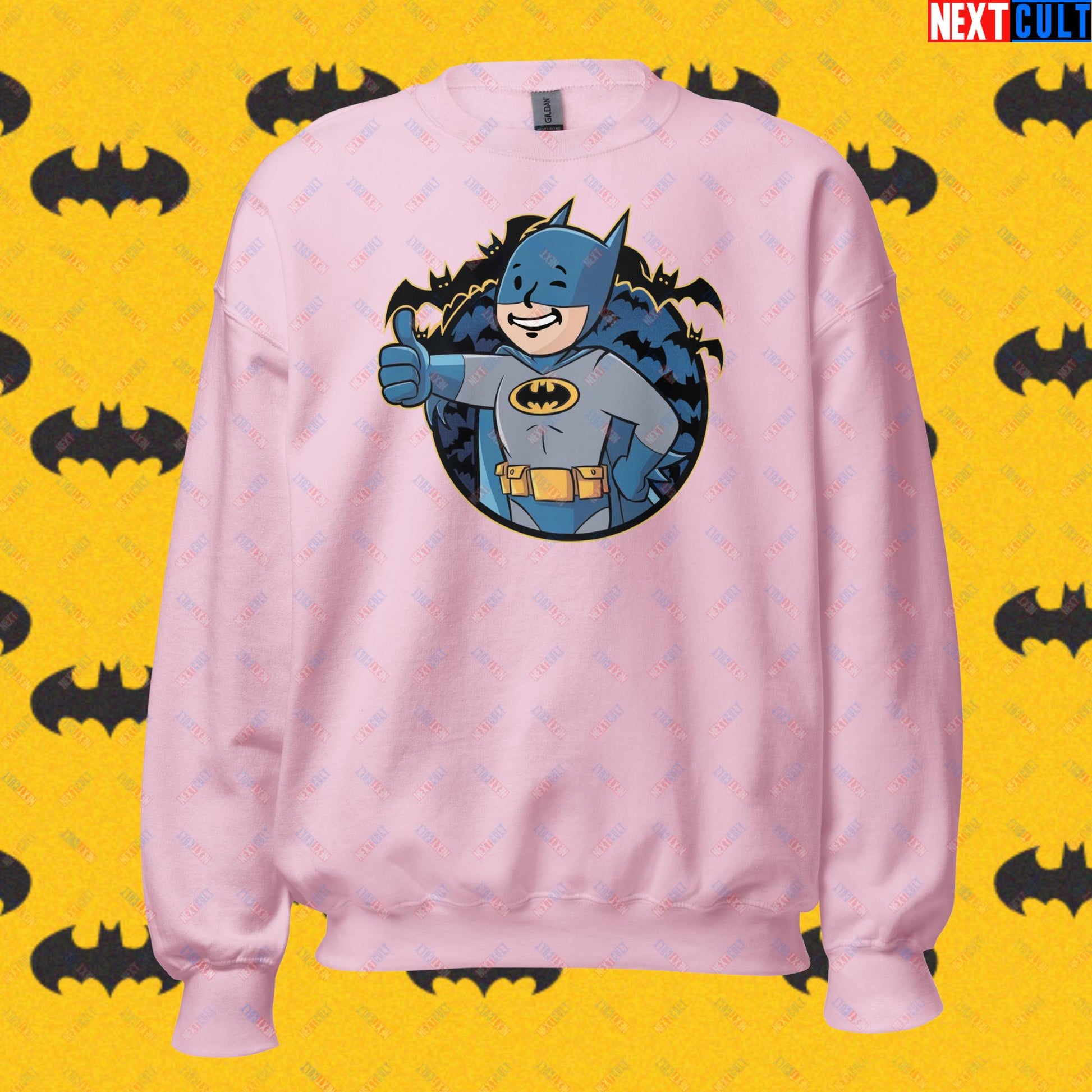 Bat Boy Batman Vault Boy Fallout Funny Cartoon Mashup Unisex Sweatshirt Next Cult Brand