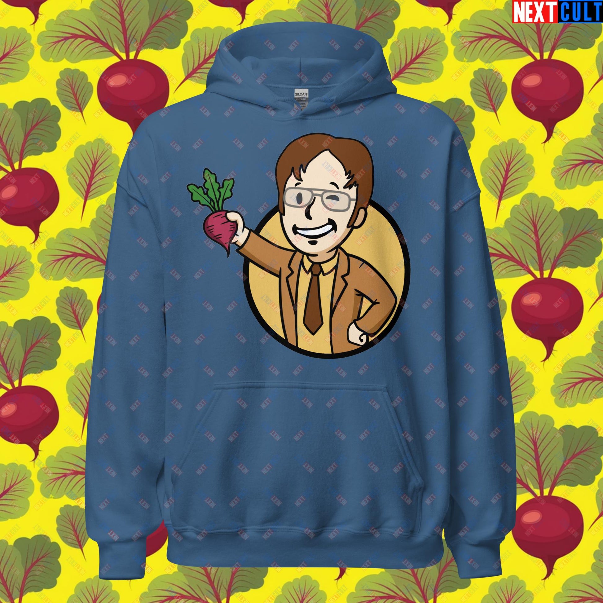 Beets Boy Dwight Schrute The Office Vault Boy Fallout Funny Meme Cartoon Mashup Unisex Hoodie Next Cult Brand