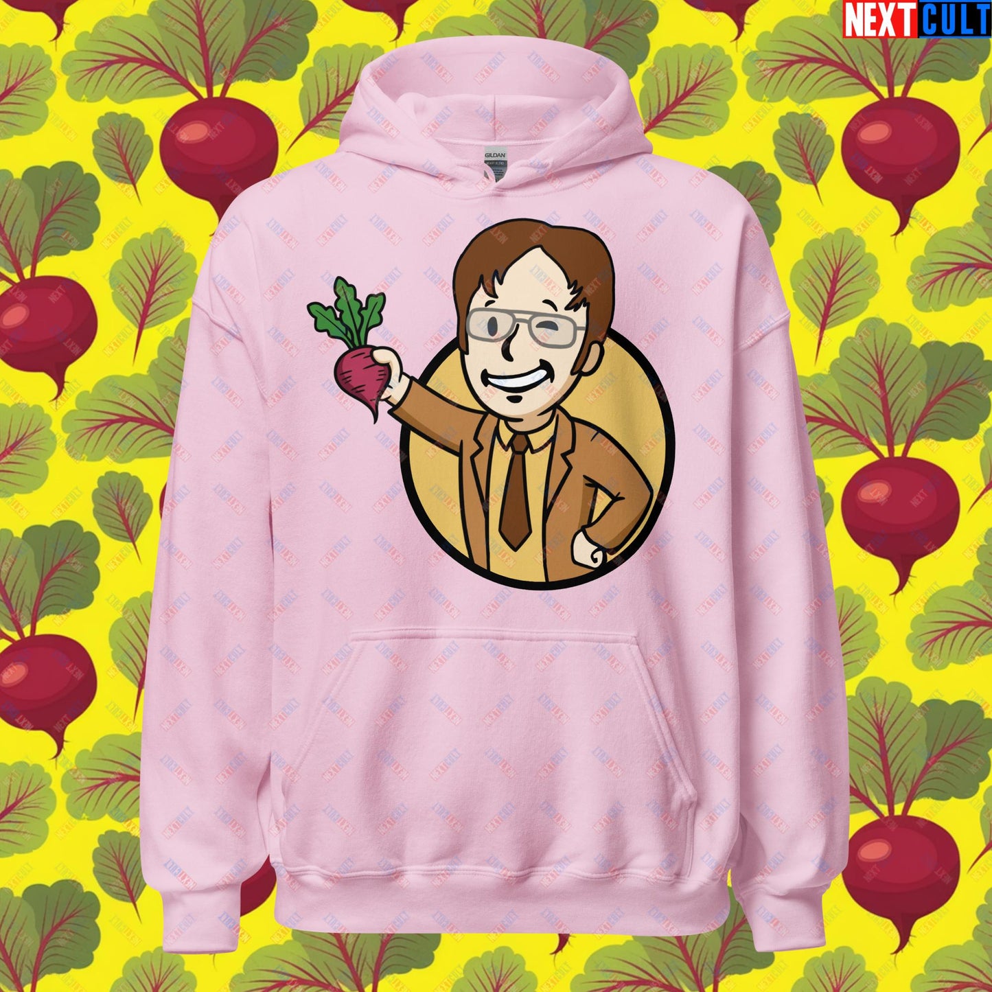 Beets Boy Dwight Schrute The Office Vault Boy Fallout Funny Meme Cartoon Mashup Unisex Hoodie Next Cult Brand