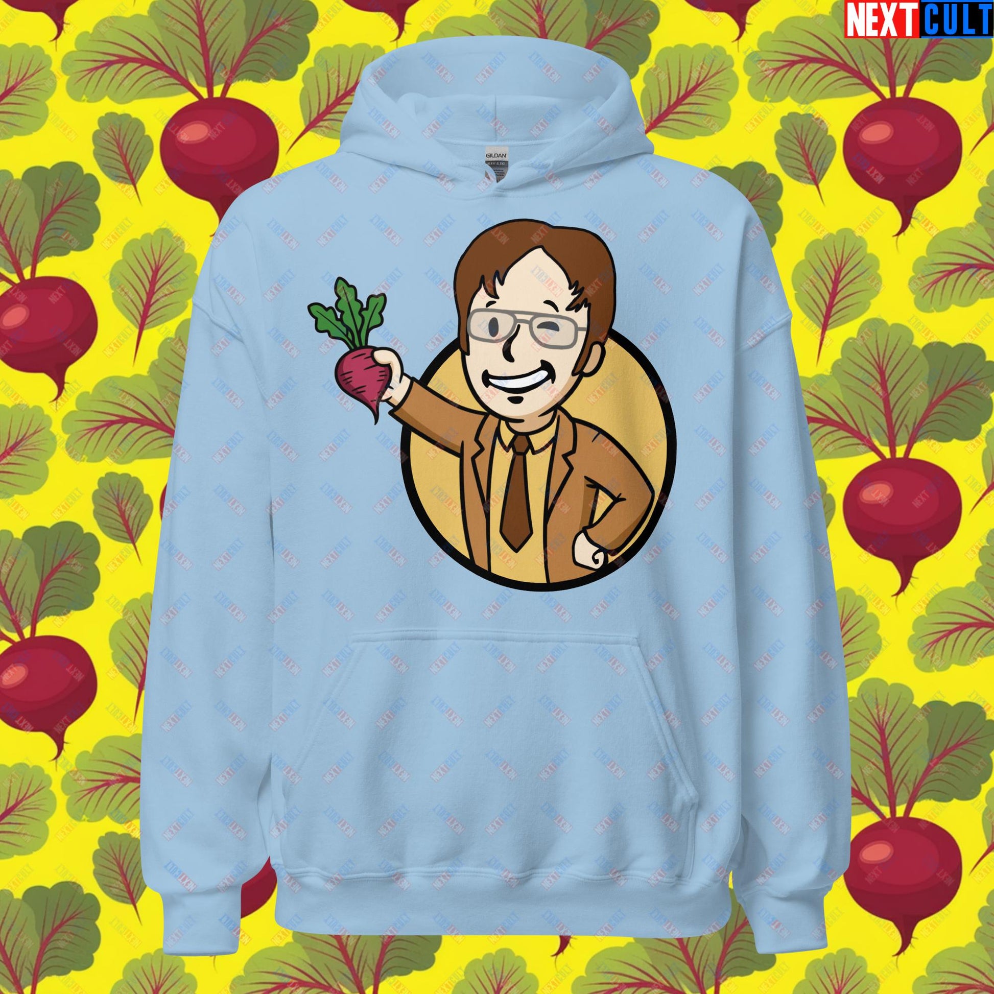 Beets Boy Dwight Schrute The Office Vault Boy Fallout Funny Meme Cartoon Mashup Unisex Hoodie Next Cult Brand