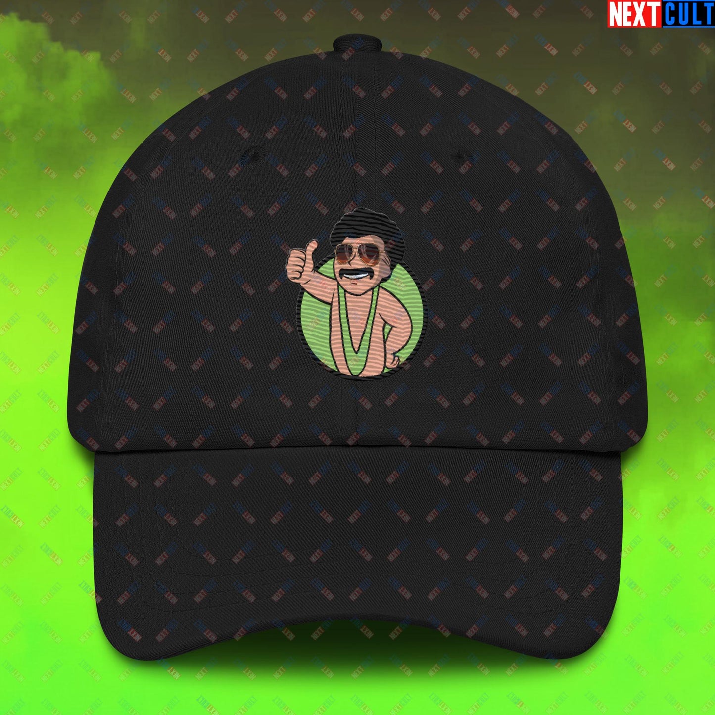 Bikini Boy Borat Vault Boy Fallout Funny Meme Cartoon Mashup Dad hat Next Cult Brand