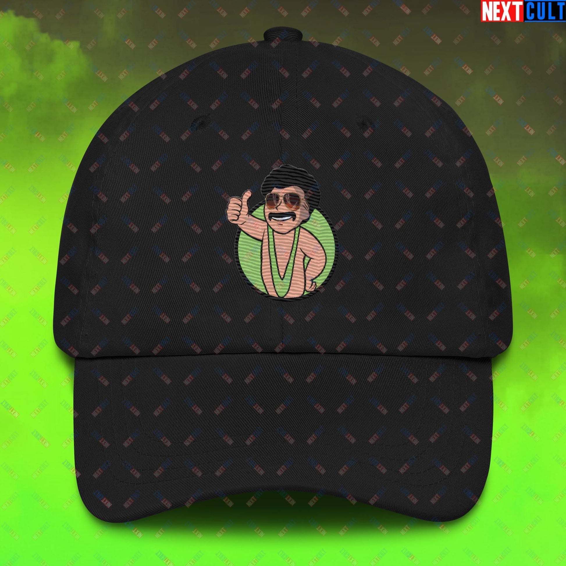 Bikini Boy Borat Vault Boy Fallout Funny Meme Cartoon Mashup Dad hat Next Cult Brand