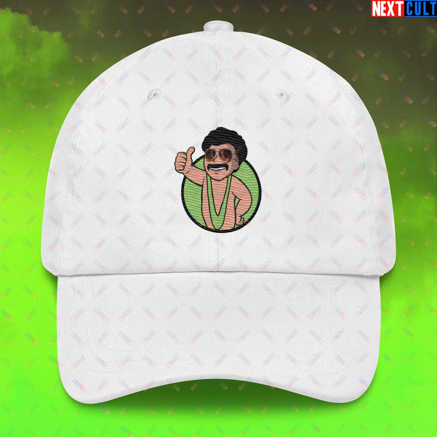 Bikini Boy Borat Vault Boy Fallout Funny Meme Cartoon Mashup Dad hat Next Cult Brand