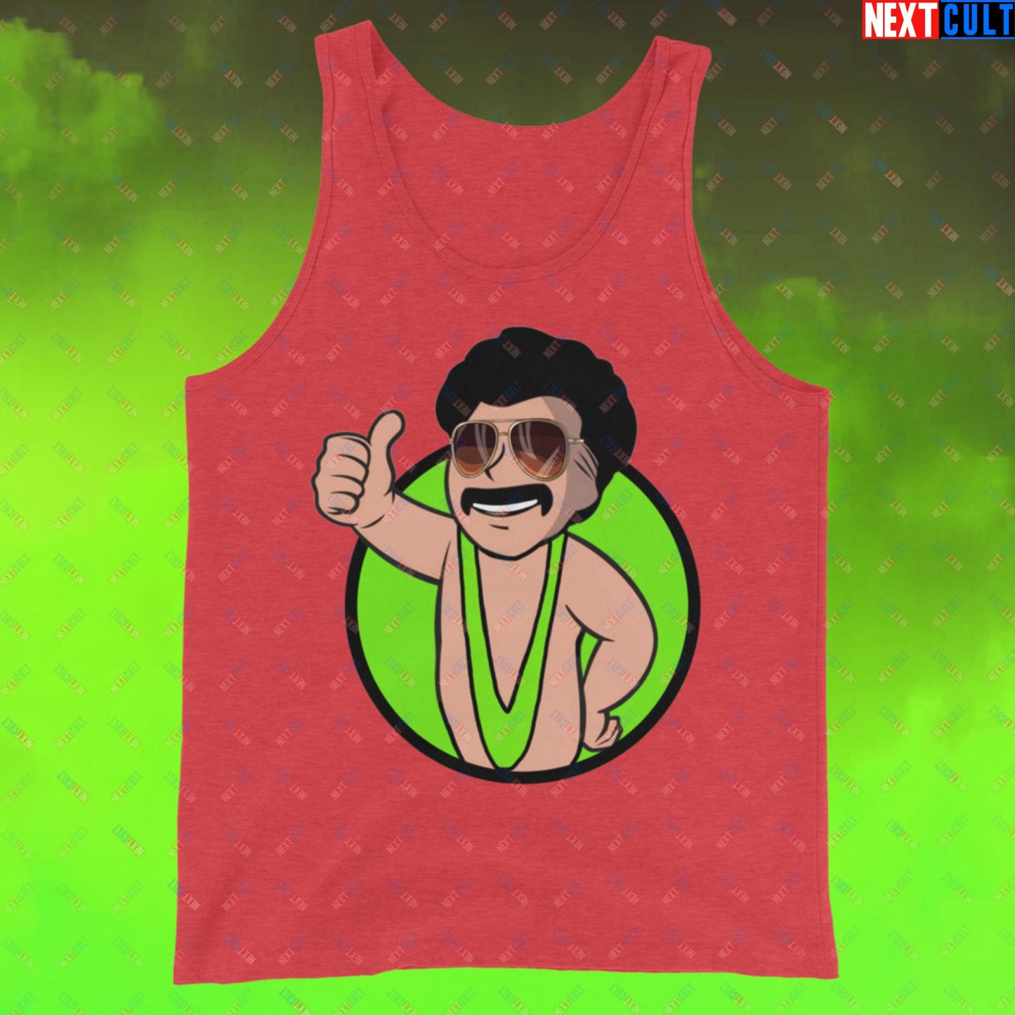 Bikini Boy Borat Vault Boy Fallout Funny Meme Cartoon Mashup Tank Top Next Cult Brand