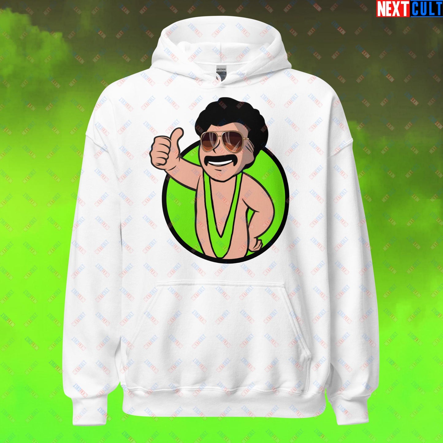 Bikini Boy Borat Vault Boy Fallout Funny Meme Cartoon Mashup Unisex Hoodie Next Cult Brand