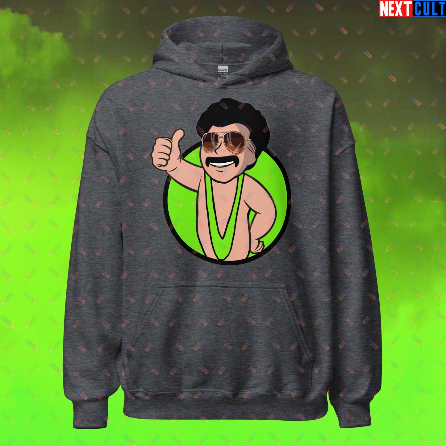 Bikini Boy Borat Vault Boy Fallout Funny Meme Cartoon Mashup Unisex Hoodie Next Cult Brand