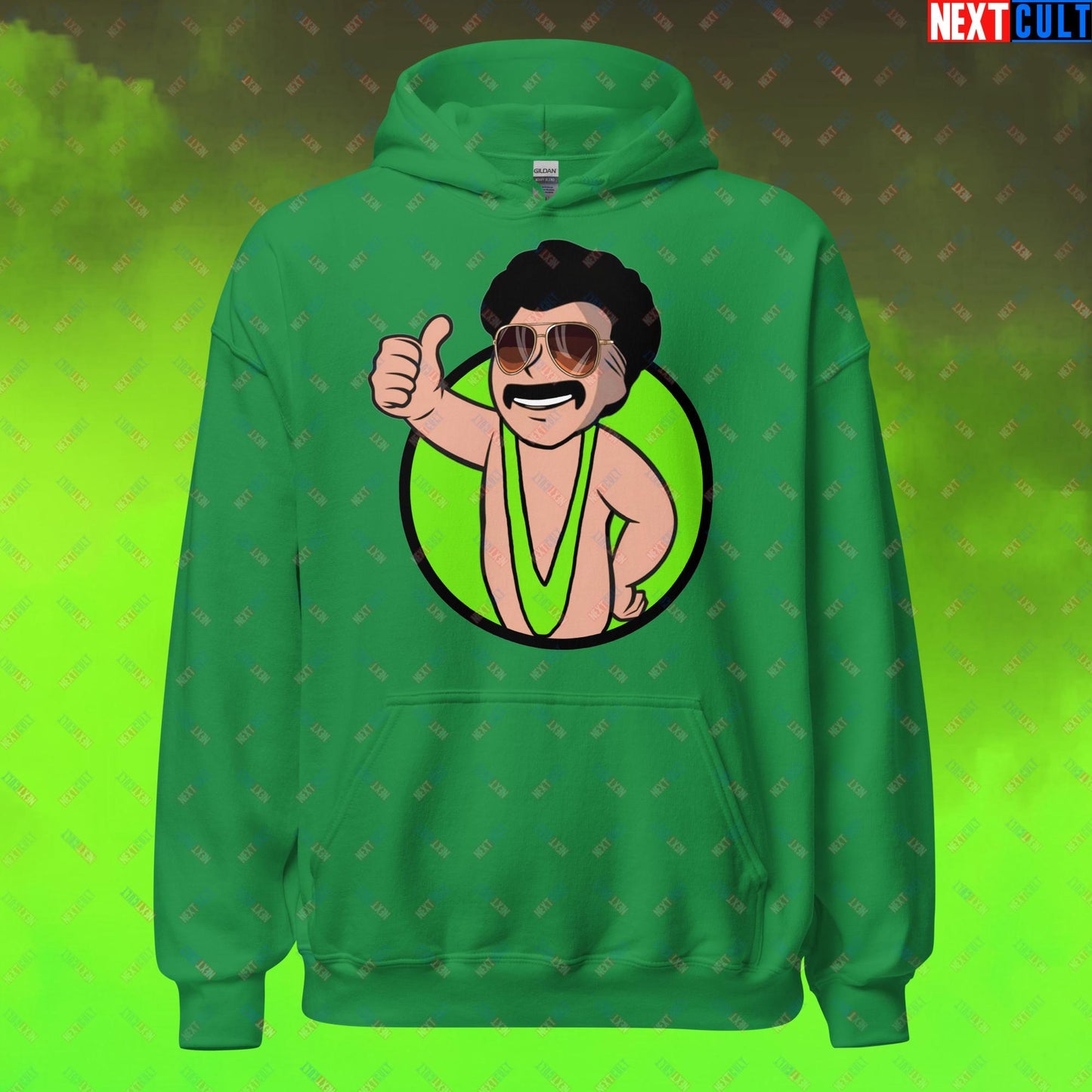 Bikini Boy Borat Vault Boy Fallout Funny Meme Cartoon Mashup Unisex Hoodie Next Cult Brand