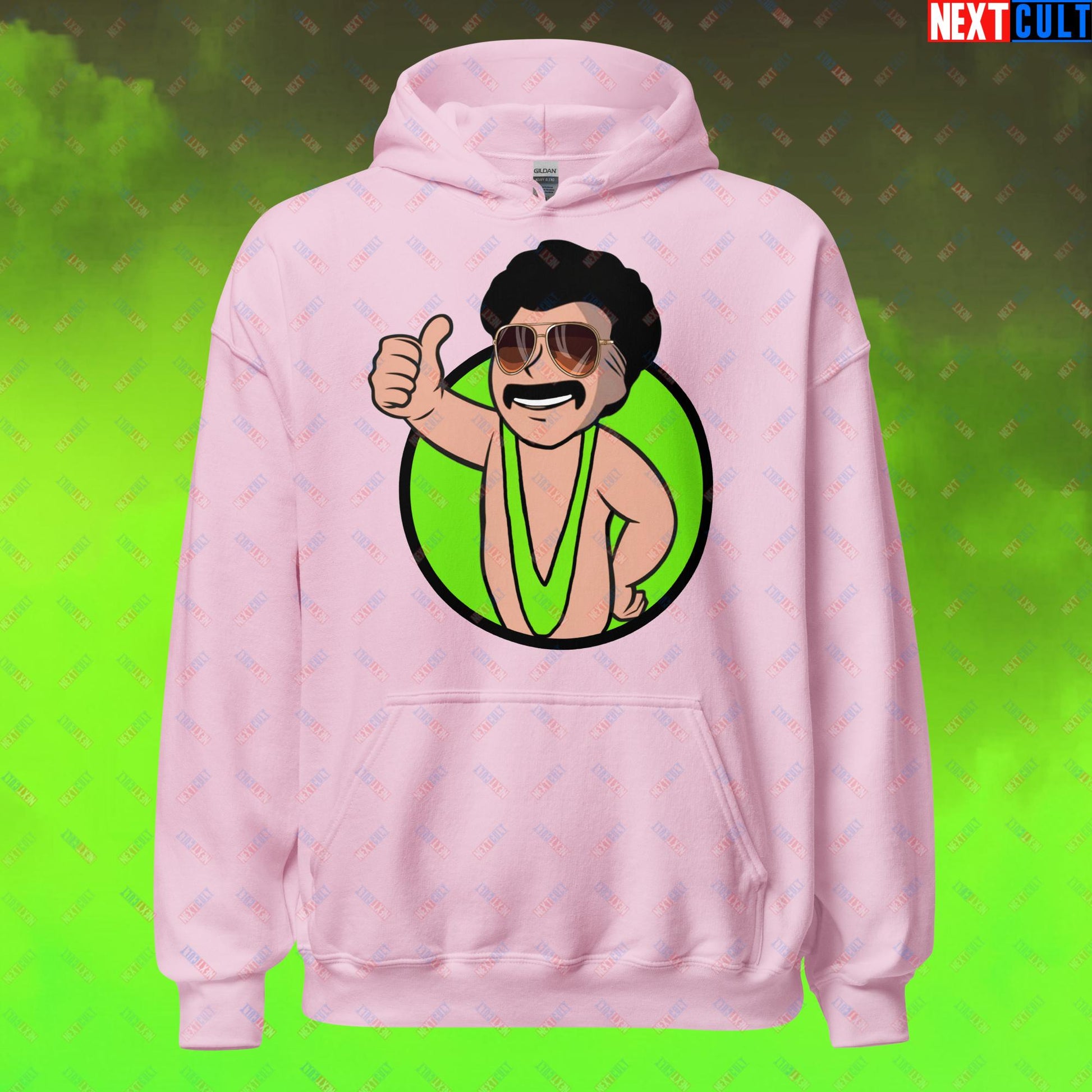 Bikini Boy Borat Vault Boy Fallout Funny Meme Cartoon Mashup Unisex Hoodie Next Cult Brand