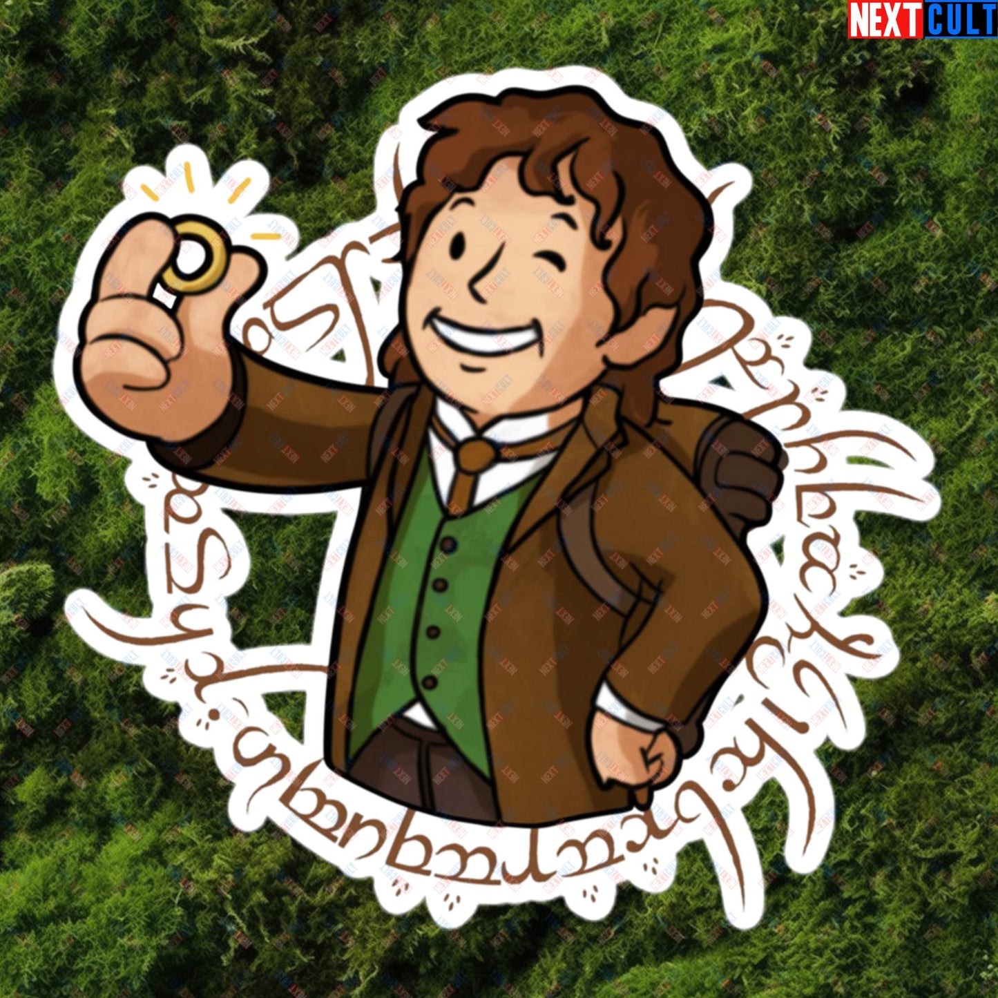 Bilboy Bilbo Baggins Lord of the Rings Vault Boy Fallout Funny Cartoon Mashup Bubble-free stickers Next Cult Brand