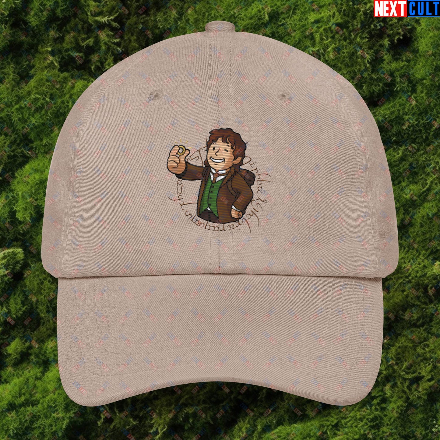 Bilboy Bilbo Baggins Lord of the Rings Vault Boy Fallout Funny Cartoon Mashup Dad hat Stone Hats Fallout Lord of the Rings Movies Vault Boy Next Cult Brand