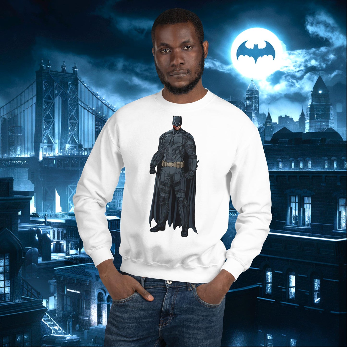 Black Batman Blackman Superheroes Unisex Sweatshirt Next Cult Brand