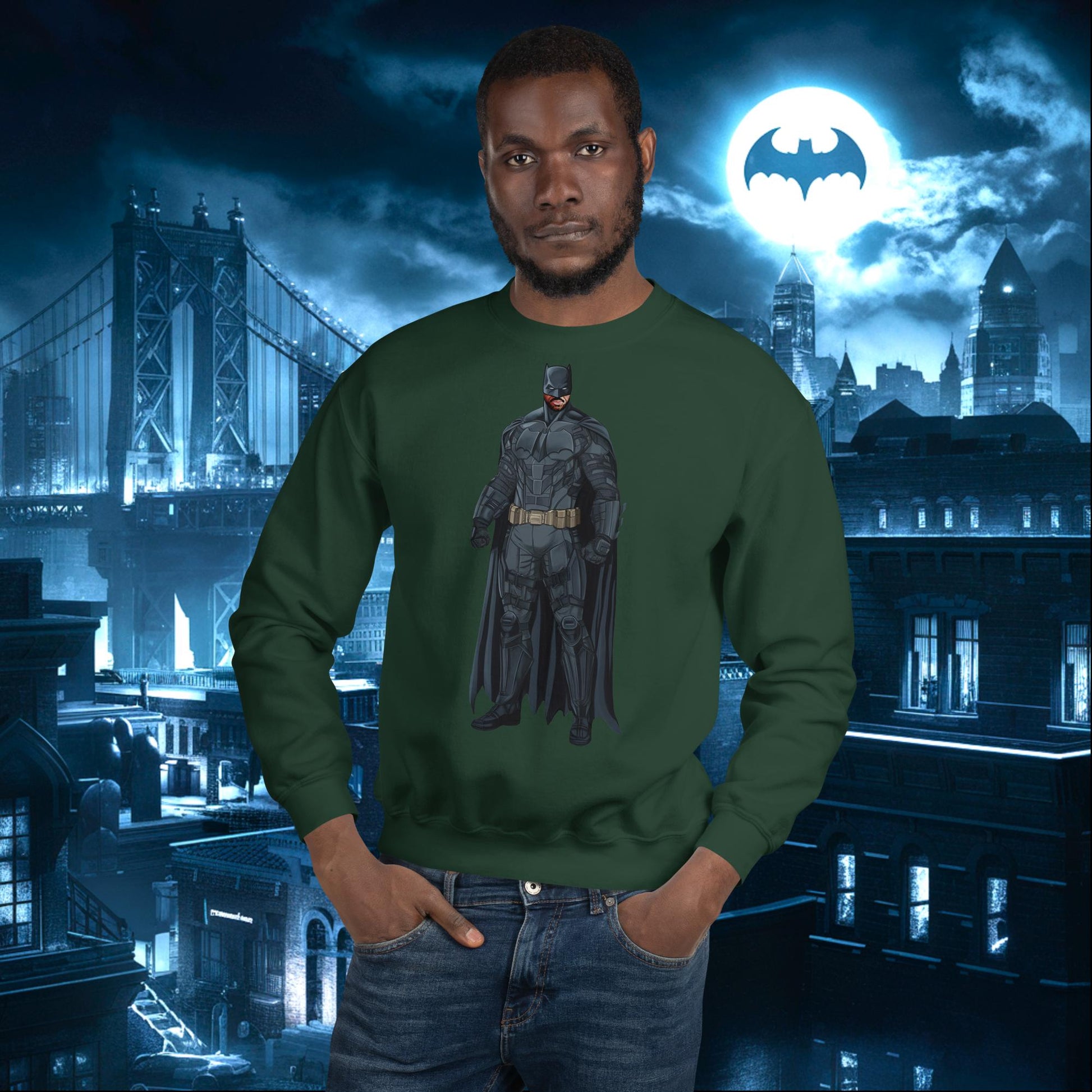 Black Batman Blackman Superheroes Unisex Sweatshirt Next Cult Brand