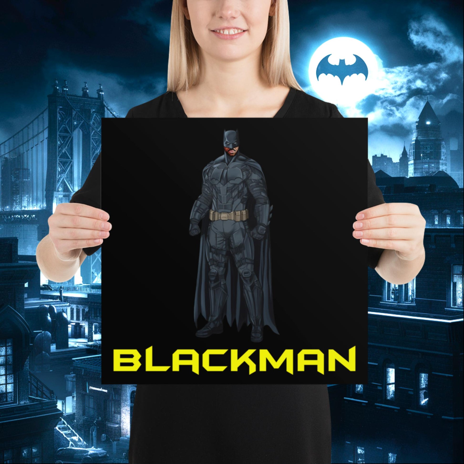 Blackman Batman Black Superhero Poster Next Cult Brand
