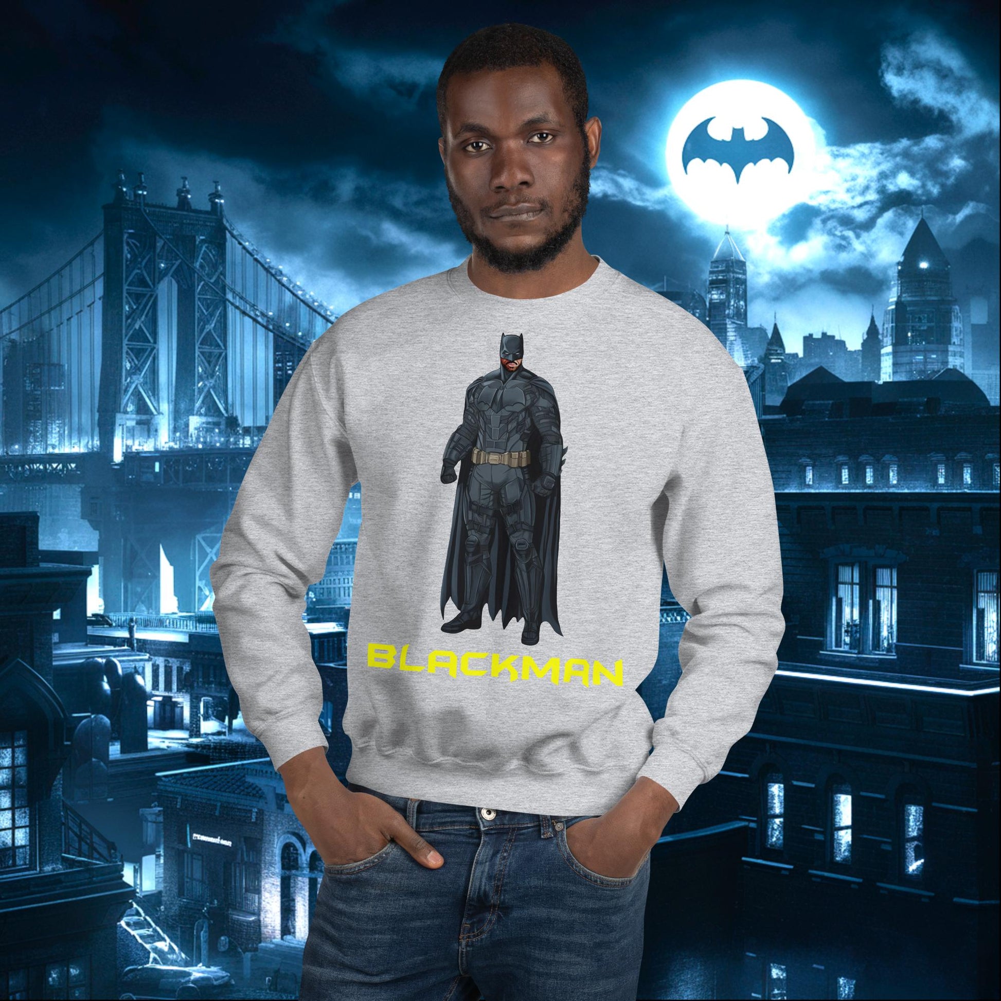 Blackman Batman Black Superhero Unisex Sweatshirt Next Cult Brand