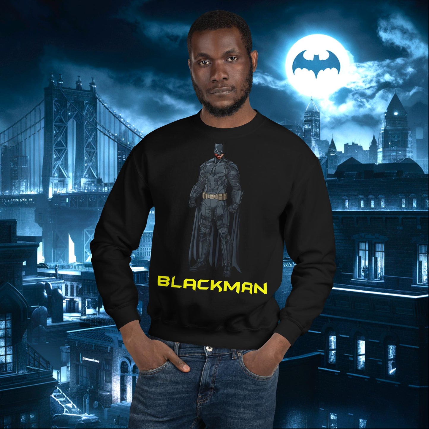 Blackman Batman Black Superhero Unisex Sweatshirt Next Cult Brand