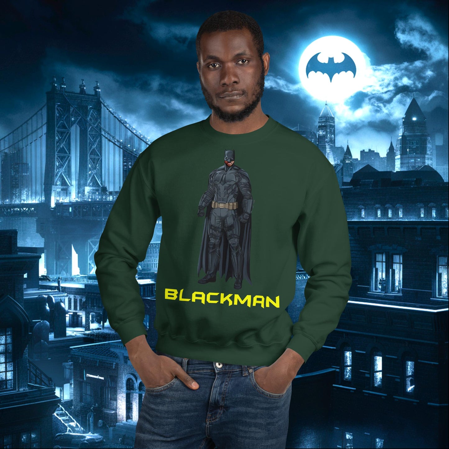 Blackman Batman Black Superhero Unisex Sweatshirt Next Cult Brand