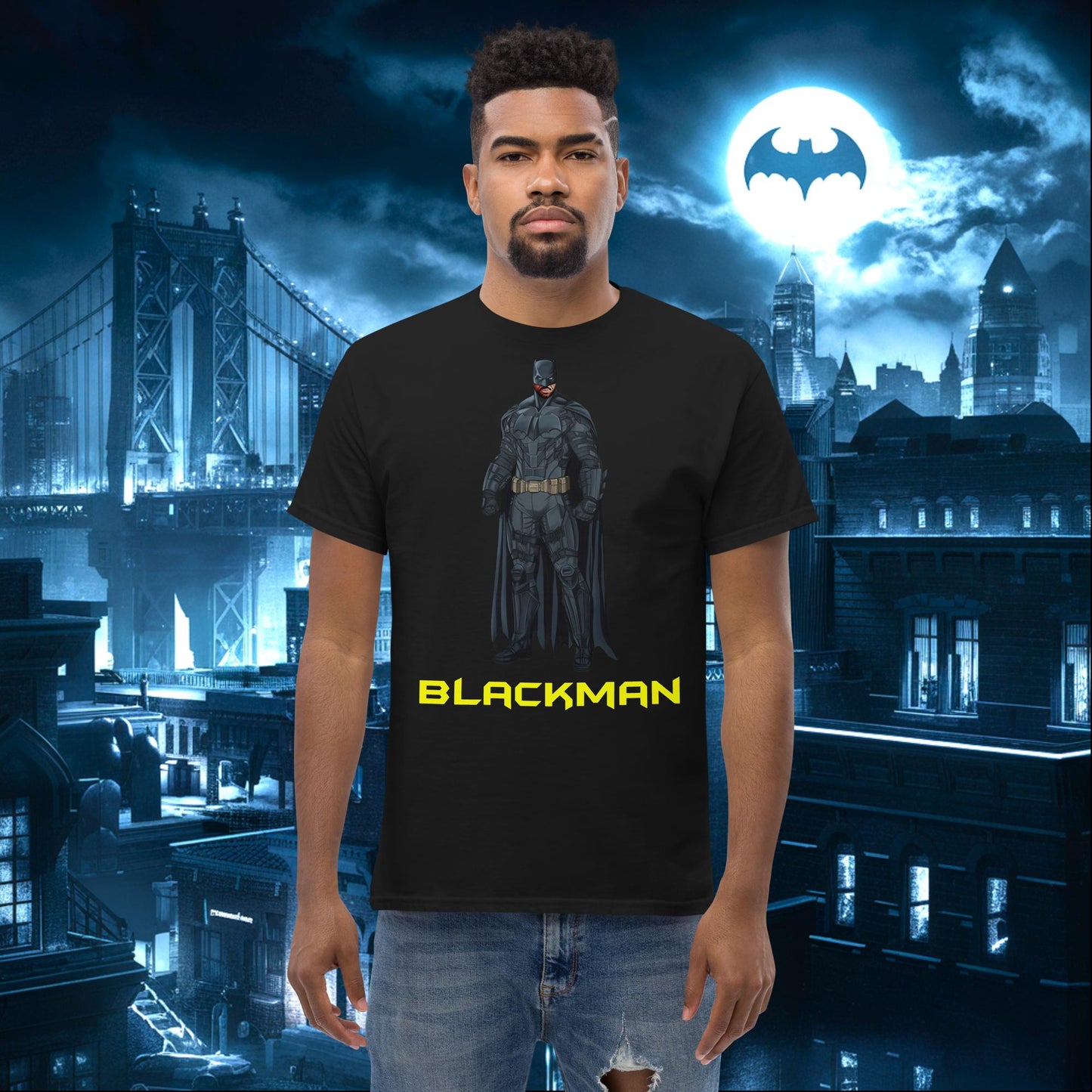 Blackman Batman Black Superhero tee Next Cult Brand