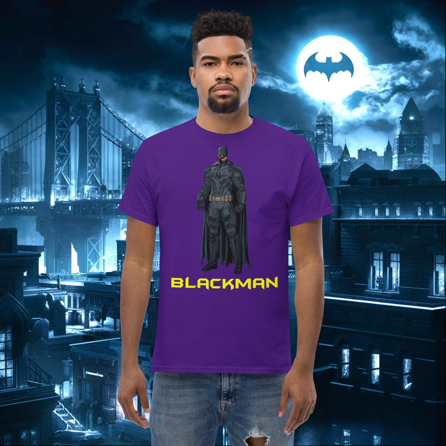 Blackman Batman Black Superhero tee Next Cult Brand