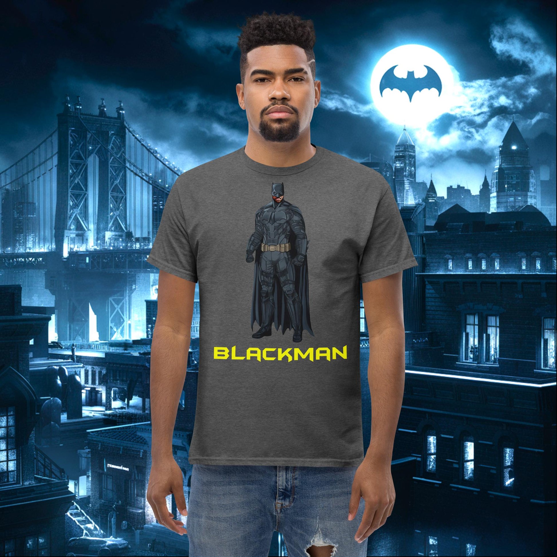 Blackman Batman Black Superhero tee Next Cult Brand