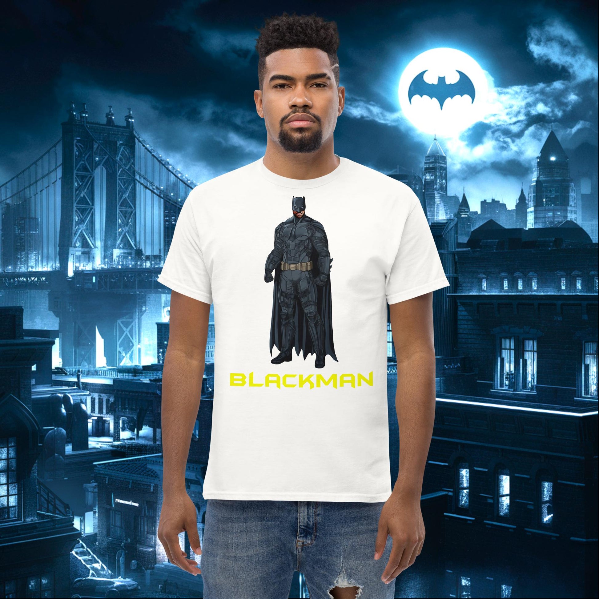 Blackman Batman Black Superhero tee Next Cult Brand