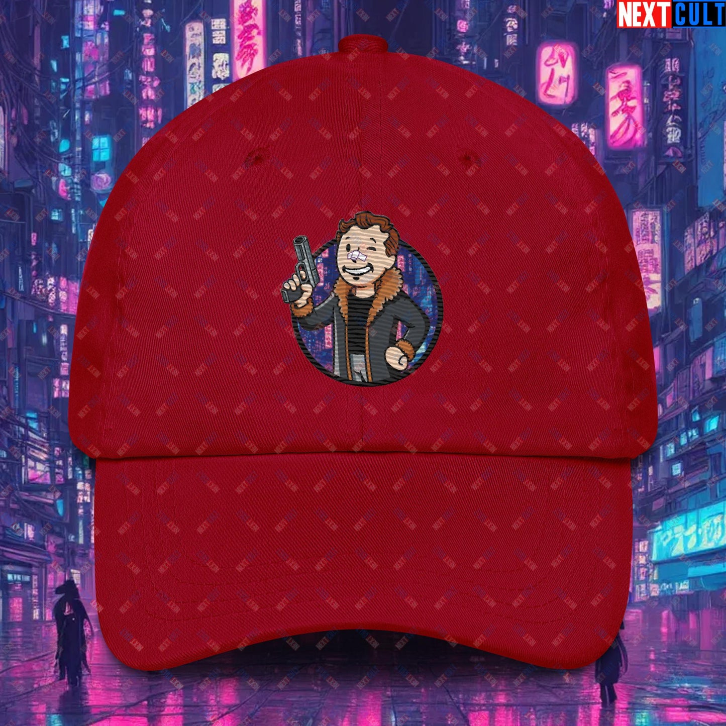 Blade Runner 2049 Ryan Gosling Vault Boy Fallout Funny Meme Cartoon Mashup Dad hat Next Cult Brand