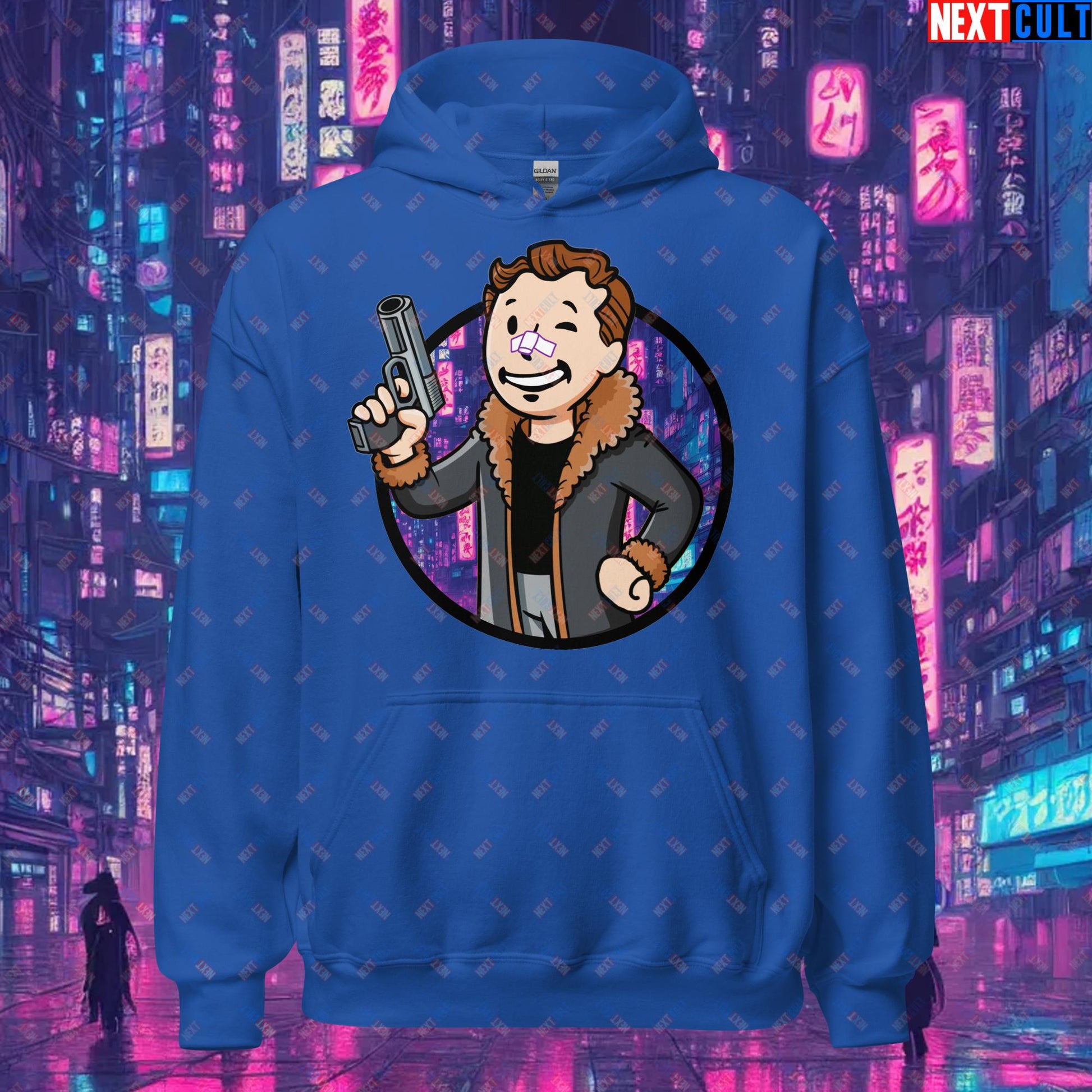 Blade Runner 2049 Ryan Gosling Vault Boy Fallout Funny Meme Cartoon Mashup Unisex Hoodie Next Cult Brand