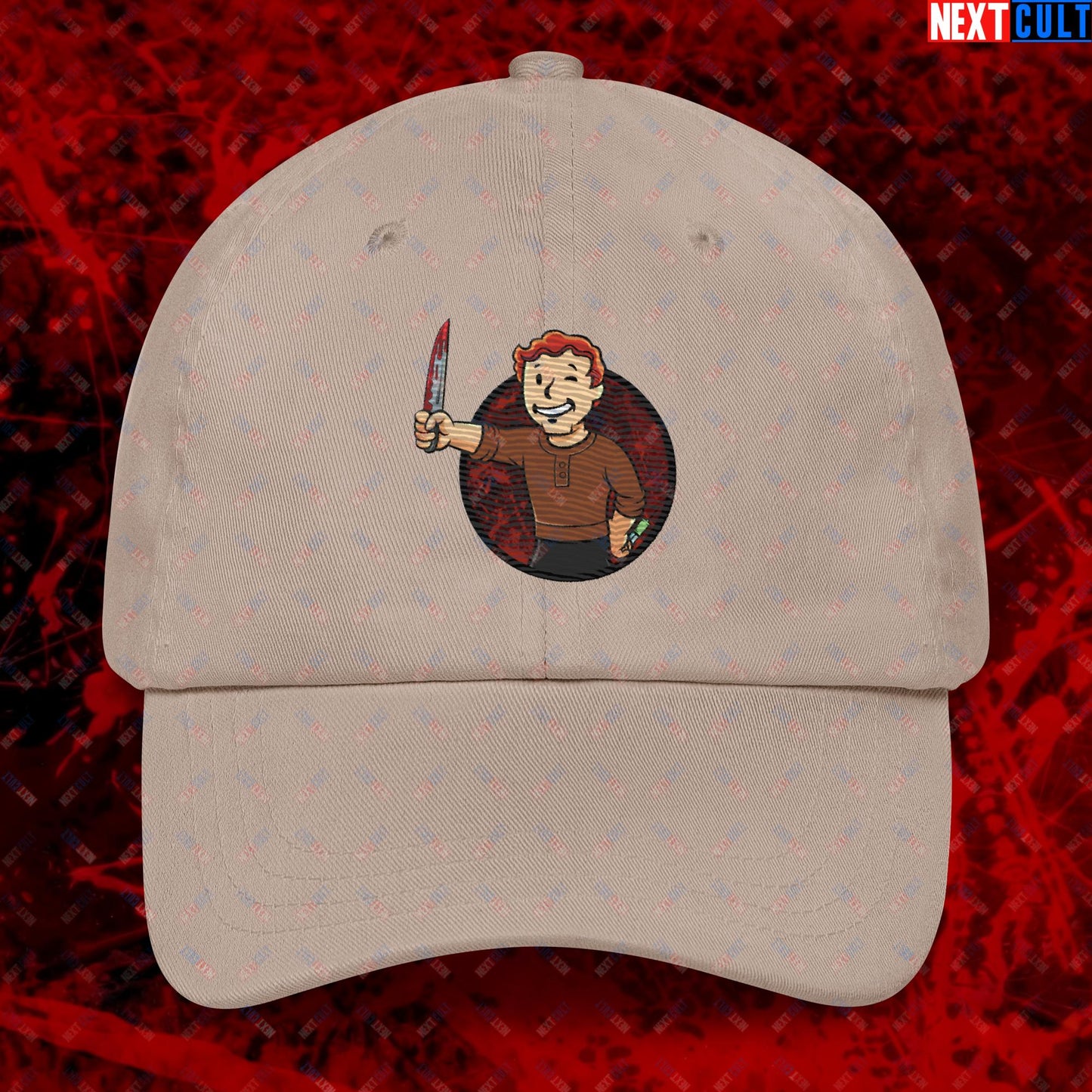 Blood Boy Dexter Morgan Vault Boy Fallout Funny Meme Cartoon Mashup Dad hat Next Cult Brand