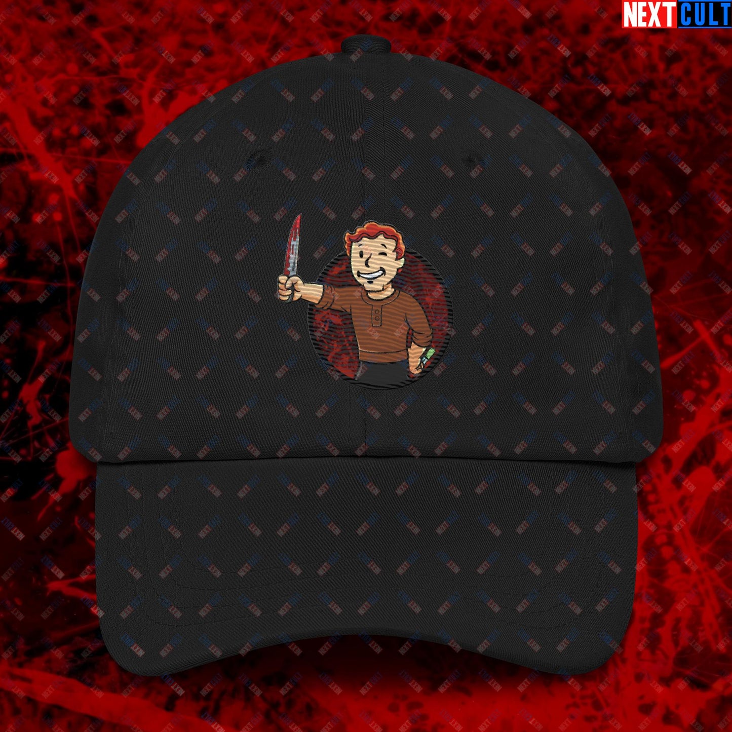 Blood Boy Dexter Morgan Vault Boy Fallout Funny Meme Cartoon Mashup Dad hat Next Cult Brand