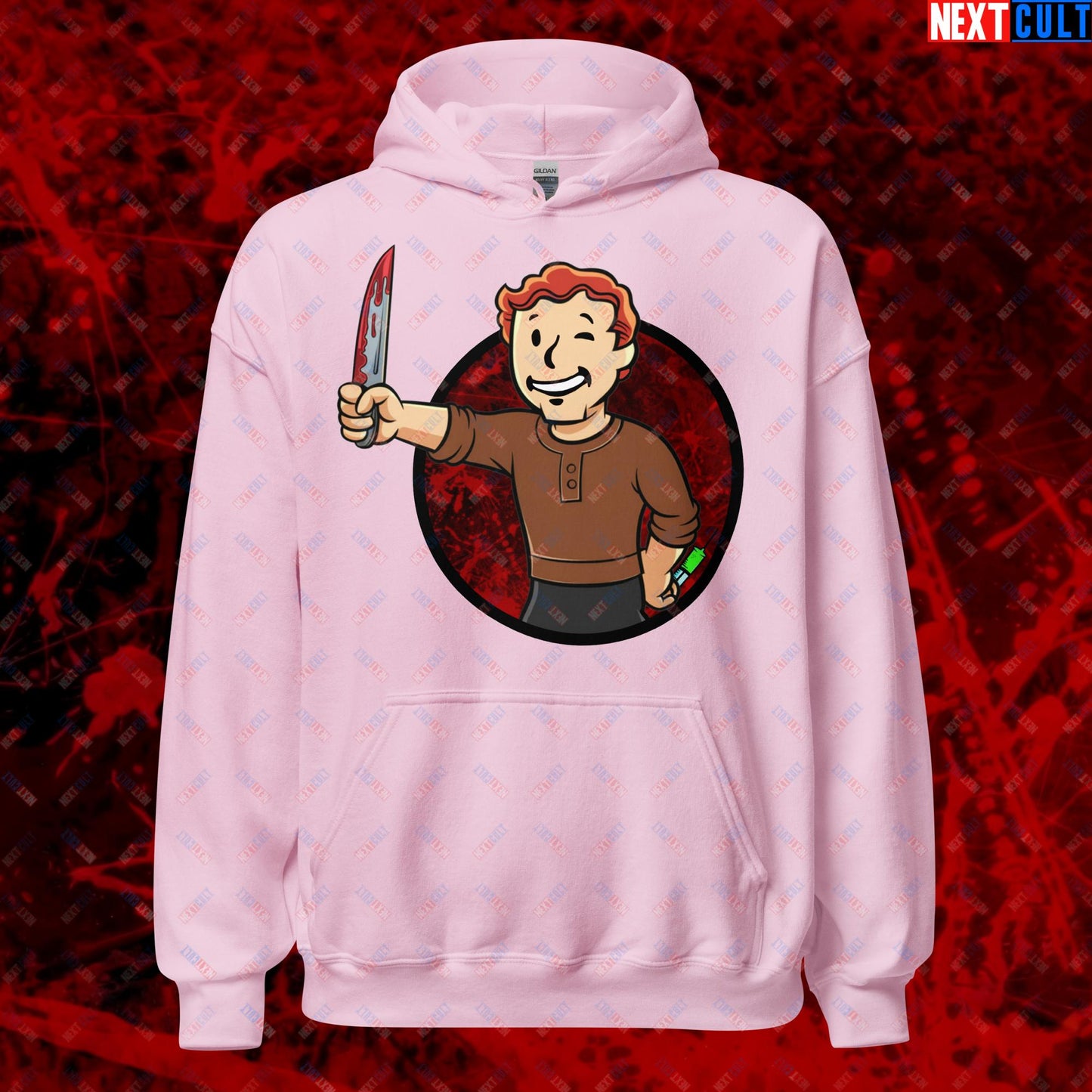 Blood Boy Dexter Morgan Vault Boy Fallout Funny Meme Cartoon Mashup Unisex Hoodie Next Cult Brand