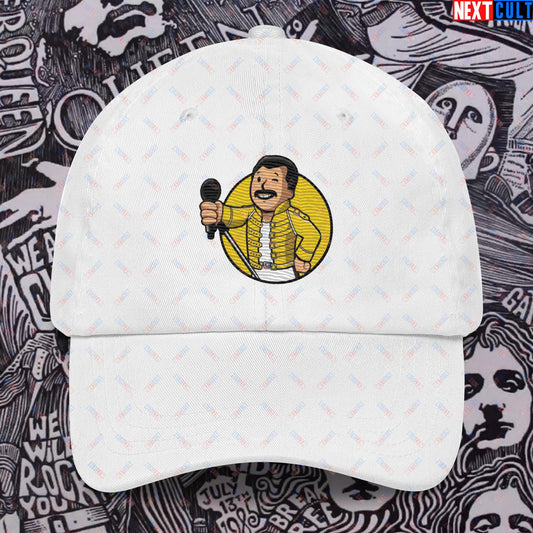 Bohemian Boy Freddie Mercury Queen Vault Boy Fallout Funny Meme Cartoon Mashup Dad hat Next Cult Brand