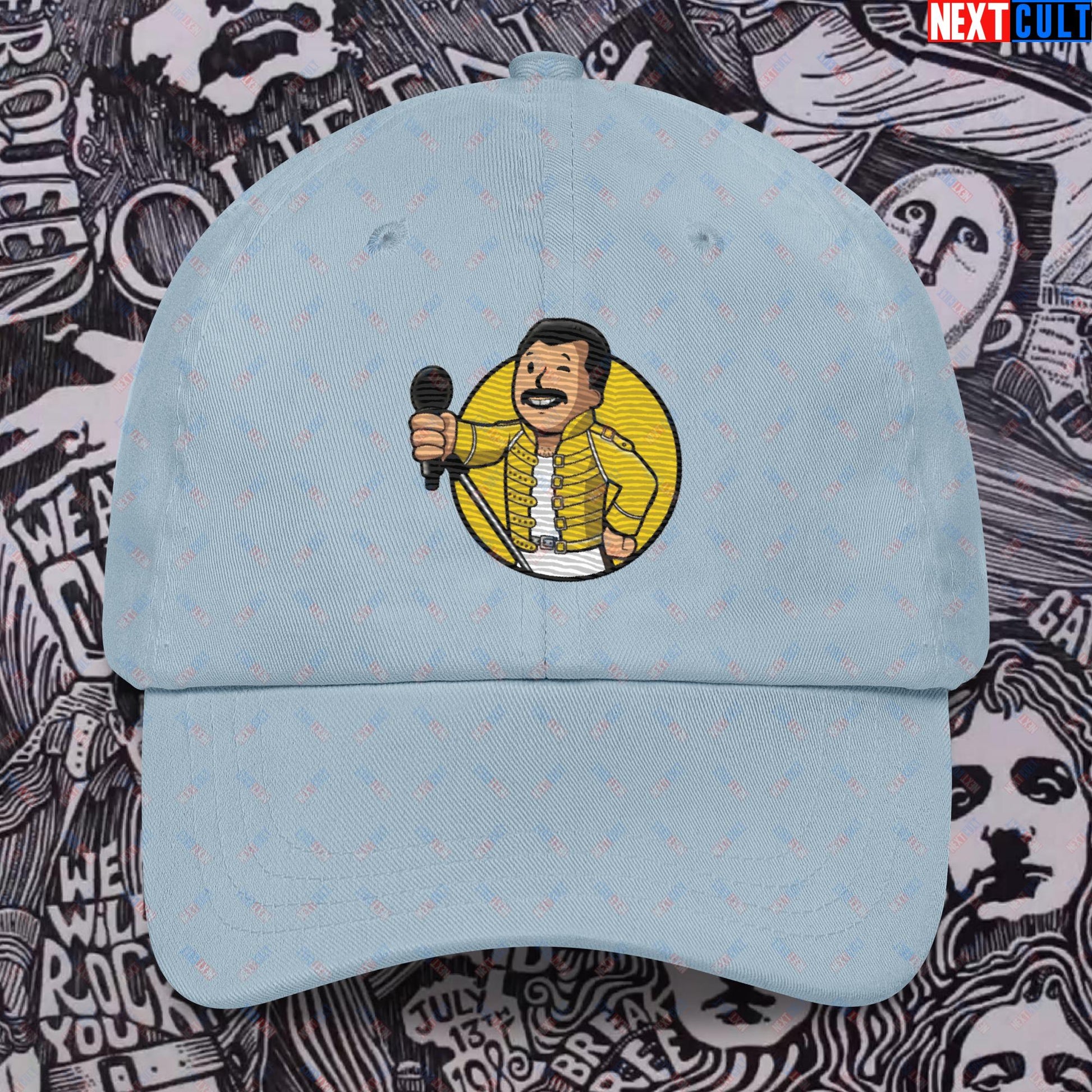 Bohemian Boy Freddie Mercury Queen Vault Boy Fallout Funny Meme Cartoon Mashup Dad hat Next Cult Brand