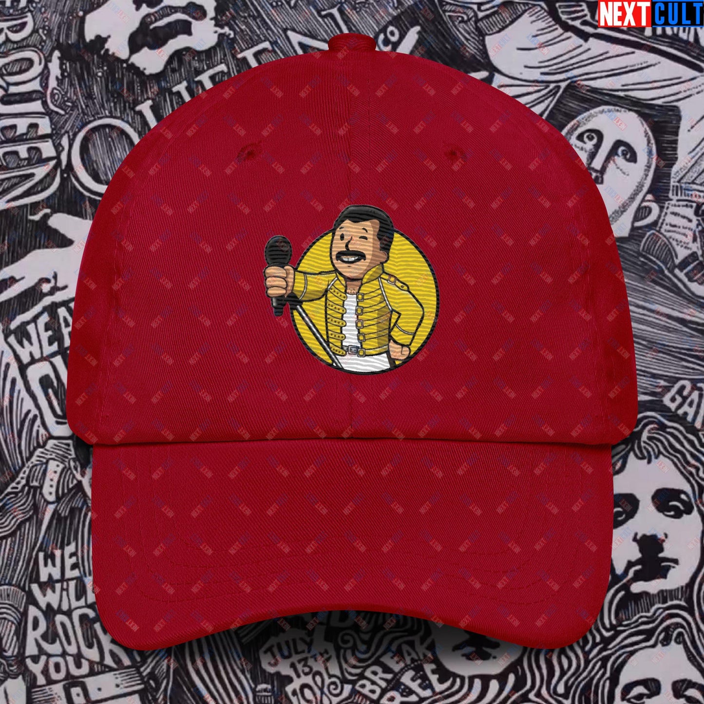 Bohemian Boy Freddie Mercury Queen Vault Boy Fallout Funny Meme Cartoon Mashup Dad hat Next Cult Brand