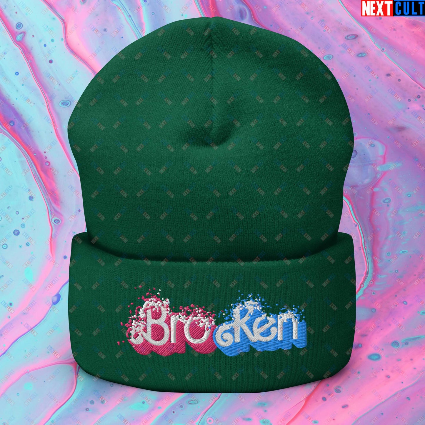 BroKen Funny Ken Barbie Movie Cuffed Beanie Spruce Hats Barbie Ken Movies Next Cult Brand