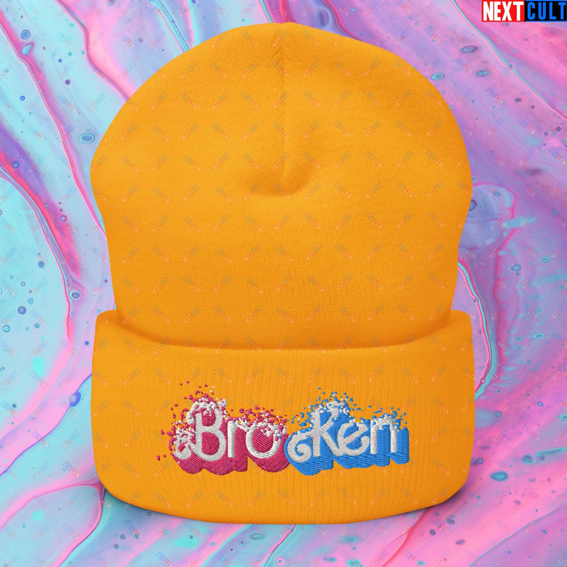 BroKen Funny Ken Barbie Movie Cuffed Beanie Next Cult Brand