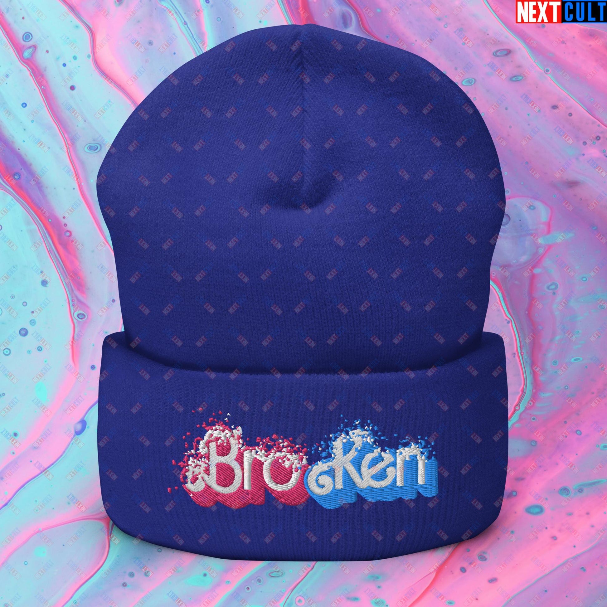 BroKen Funny Ken Barbie Movie Cuffed Beanie Royal Hats Barbie Ken Movies Next Cult Brand