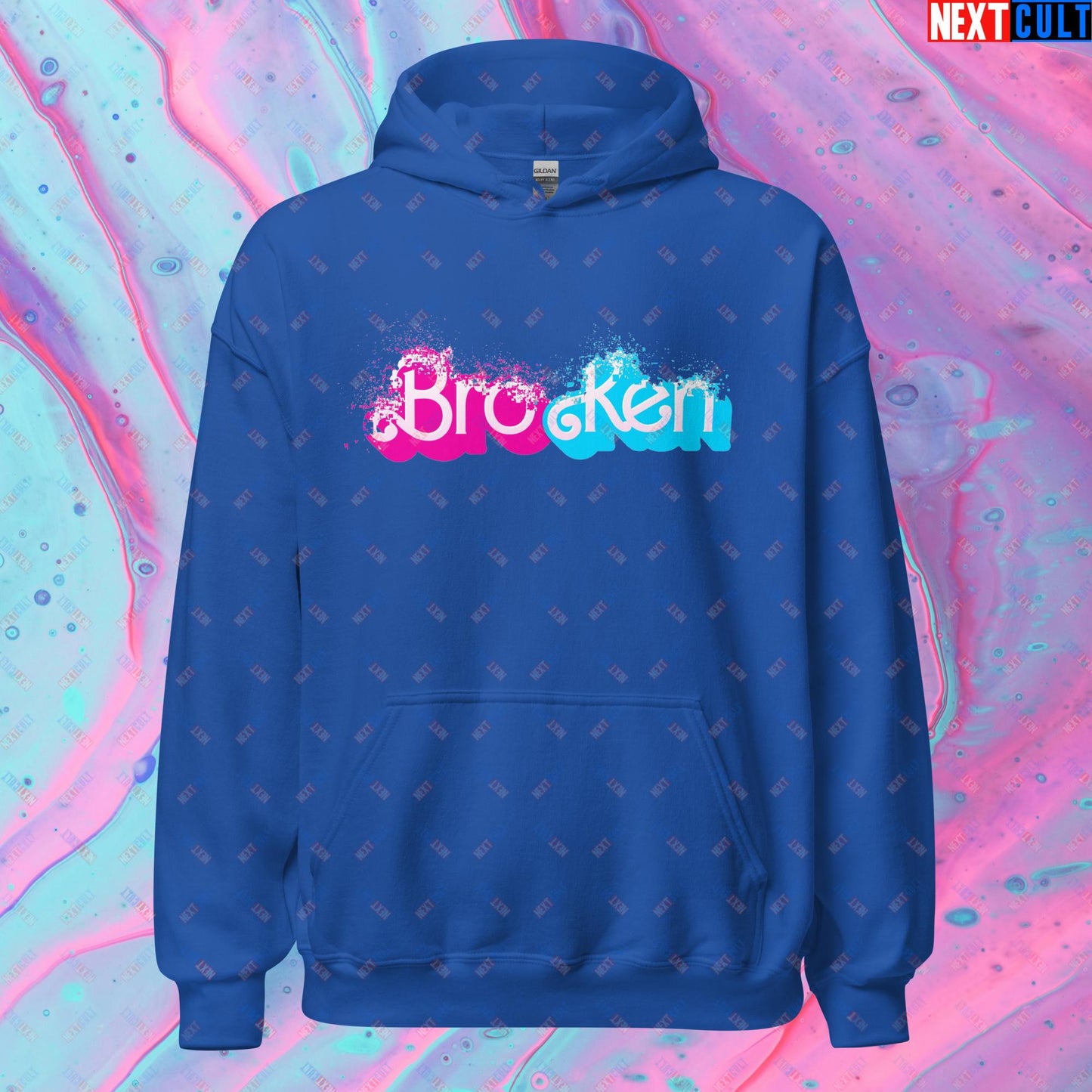 BroKen Funny Ken Barbie Movie Unisex Hoodie Royal Hoodies Barbie Ken Movies Next Cult Brand