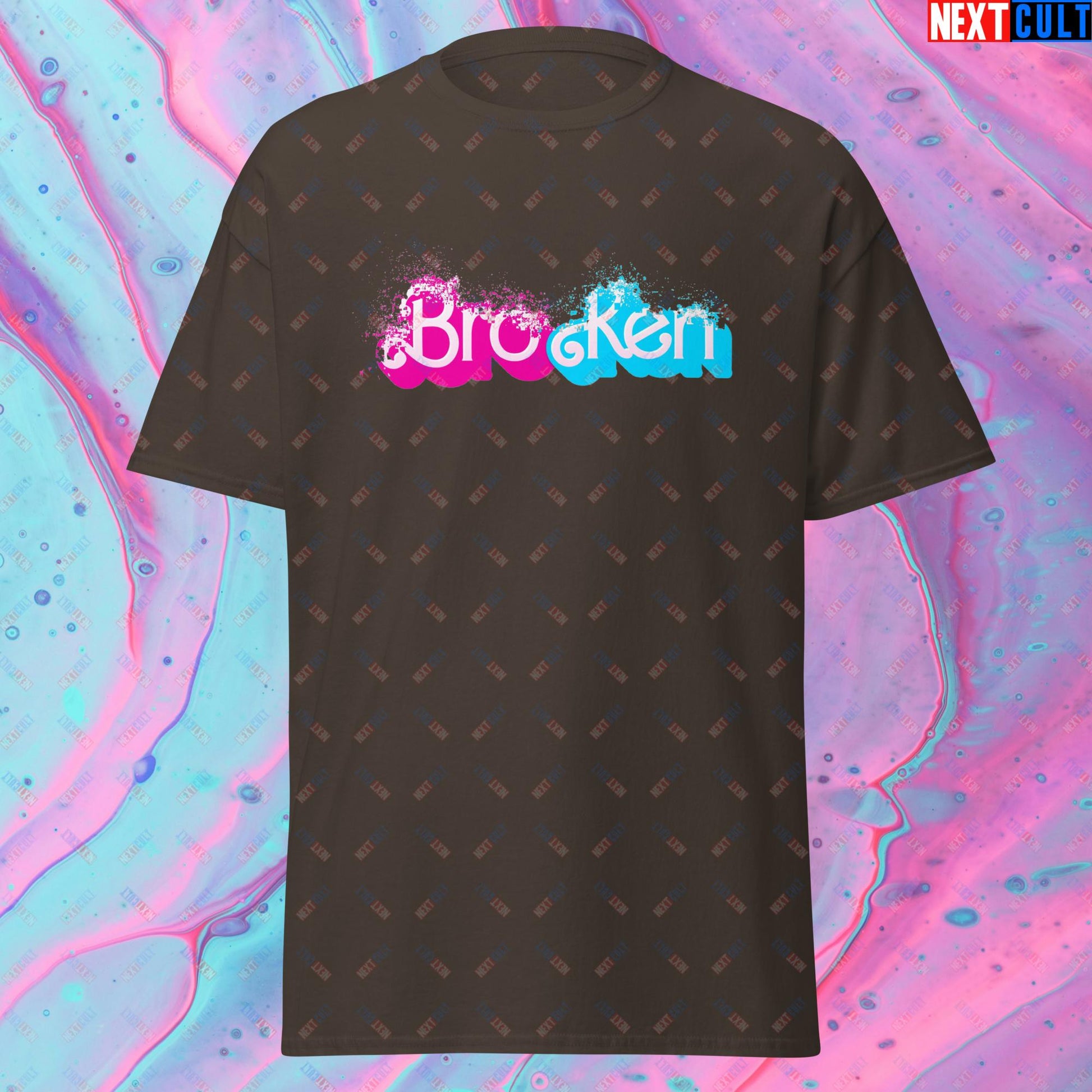 BroKen Funny Ken Barbie Movie Unisex tee Dark Chocolate T-shirts Barbie Ken Movies Next Cult Brand