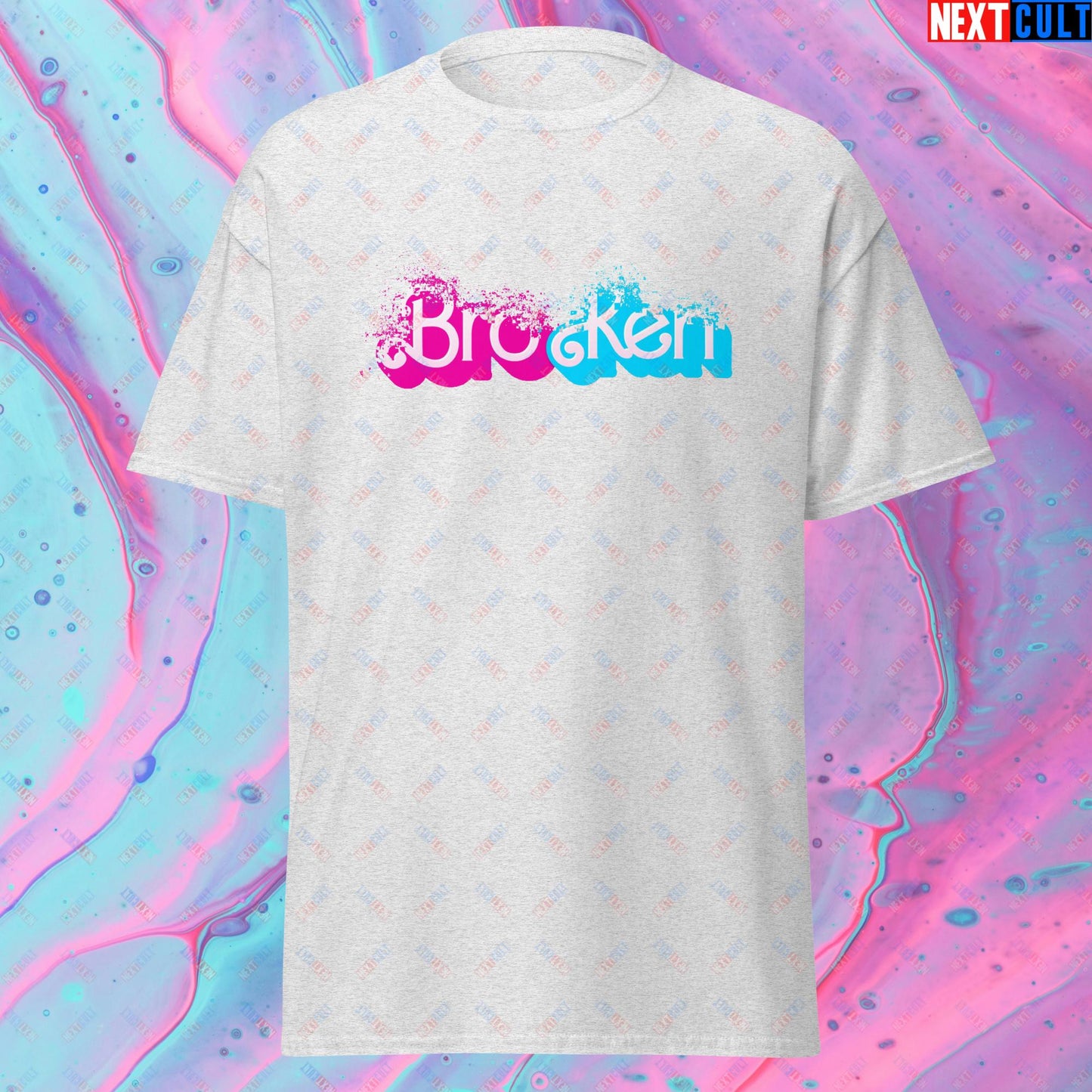 BroKen Funny Ken Barbie Movie Unisex tee Ash T-shirts Barbie Ken Movies Next Cult Brand