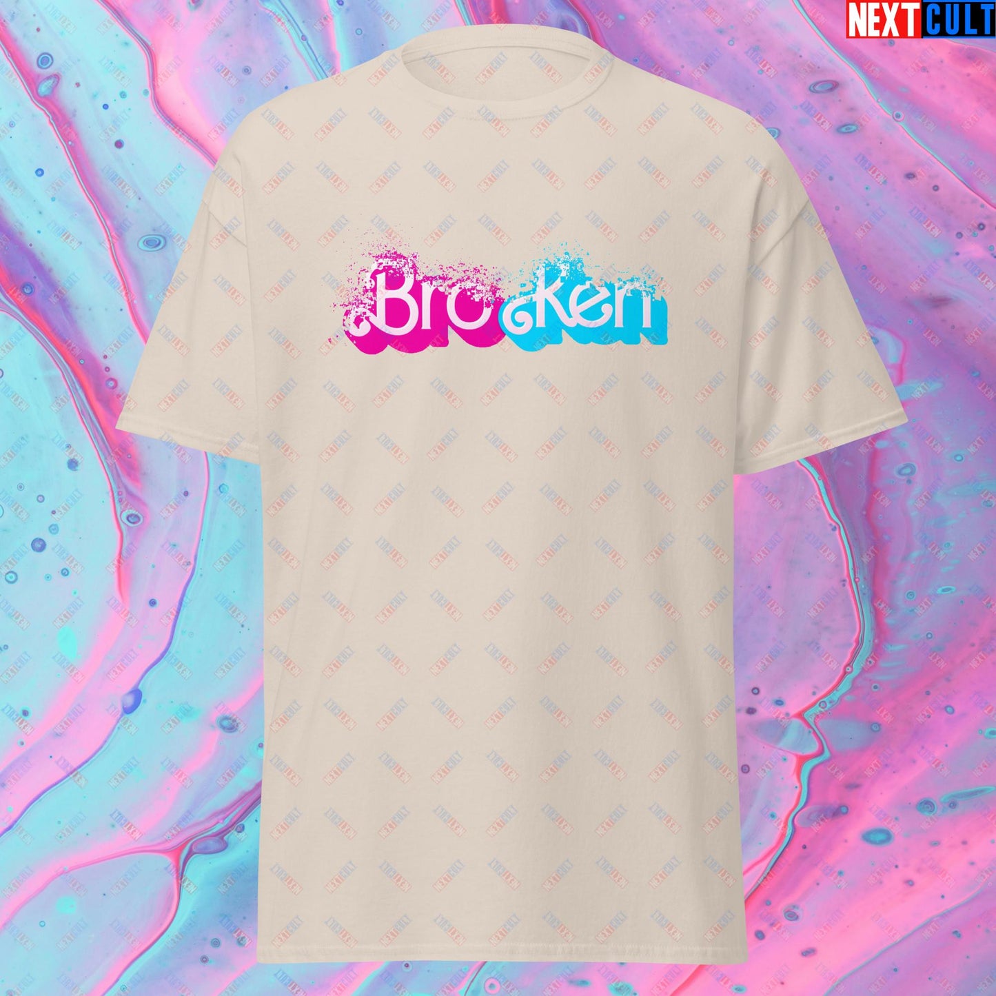 BroKen Funny Ken Barbie Movie Unisex tee Natural T-shirts Barbie Ken Movies Next Cult Brand