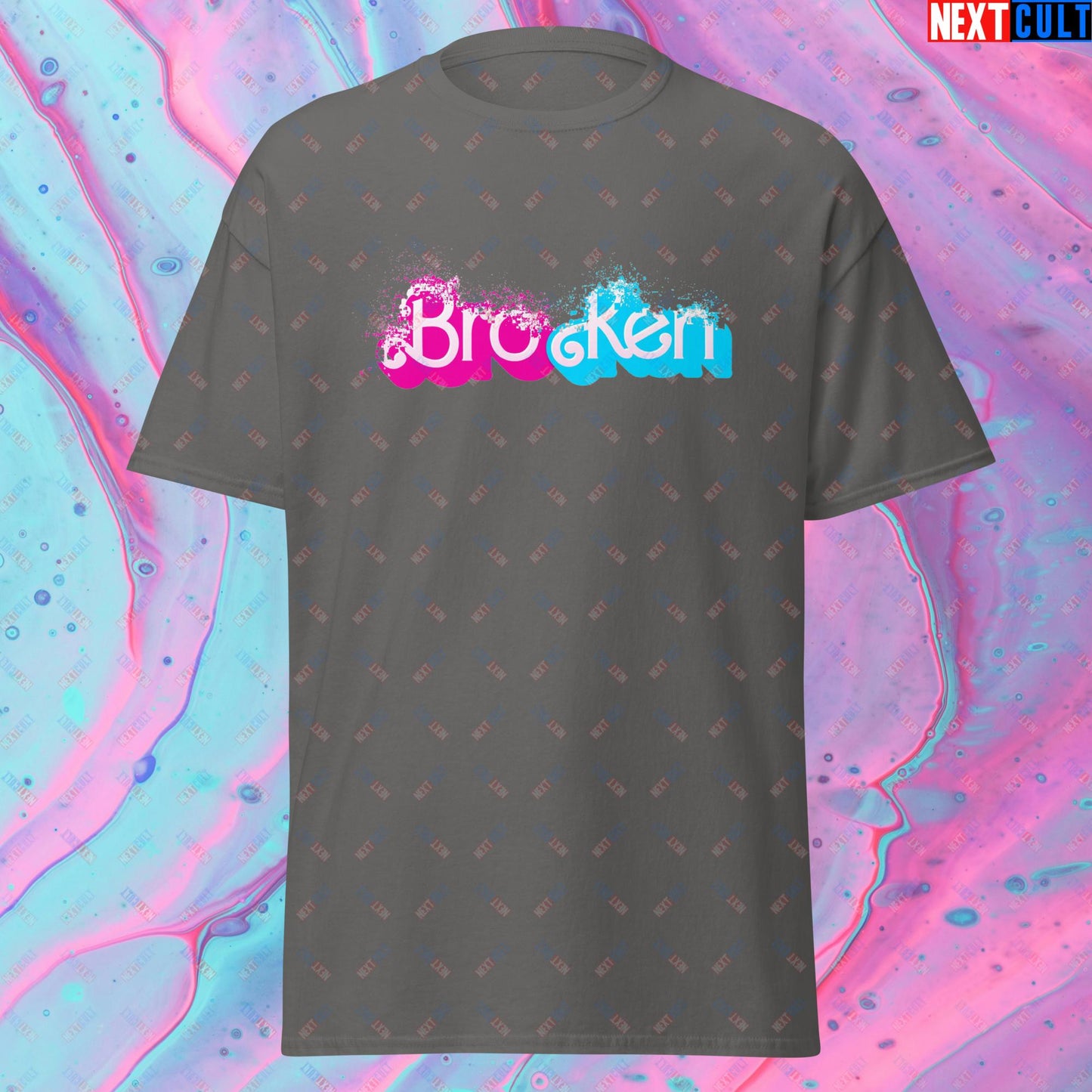 BroKen Funny Ken Barbie Movie Unisex tee Charcoal T-shirts Barbie Ken Movies Next Cult Brand