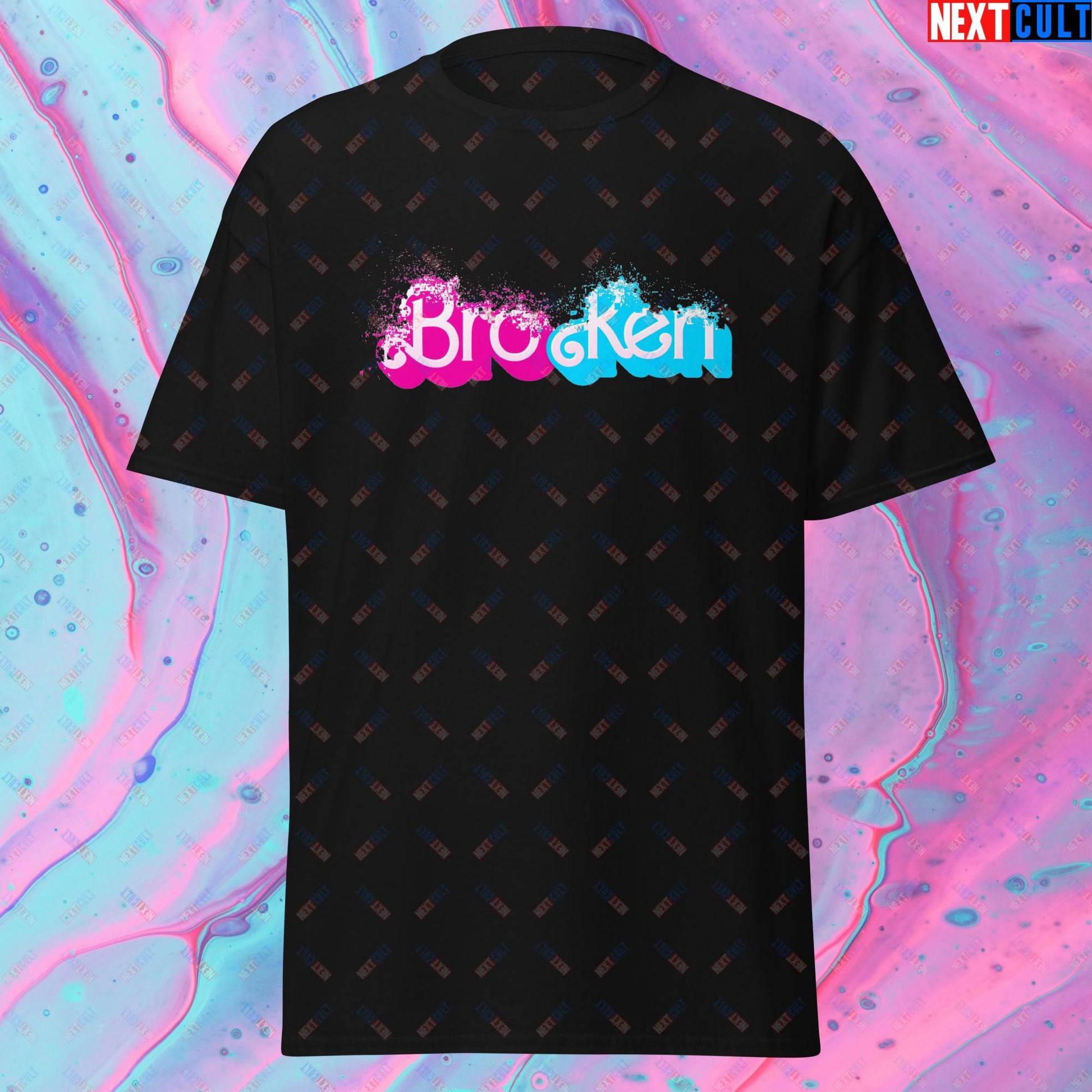 BroKen Funny Ken Barbie Movie Unisex tee Black T-shirts Barbie Ken Movies Next Cult Brand