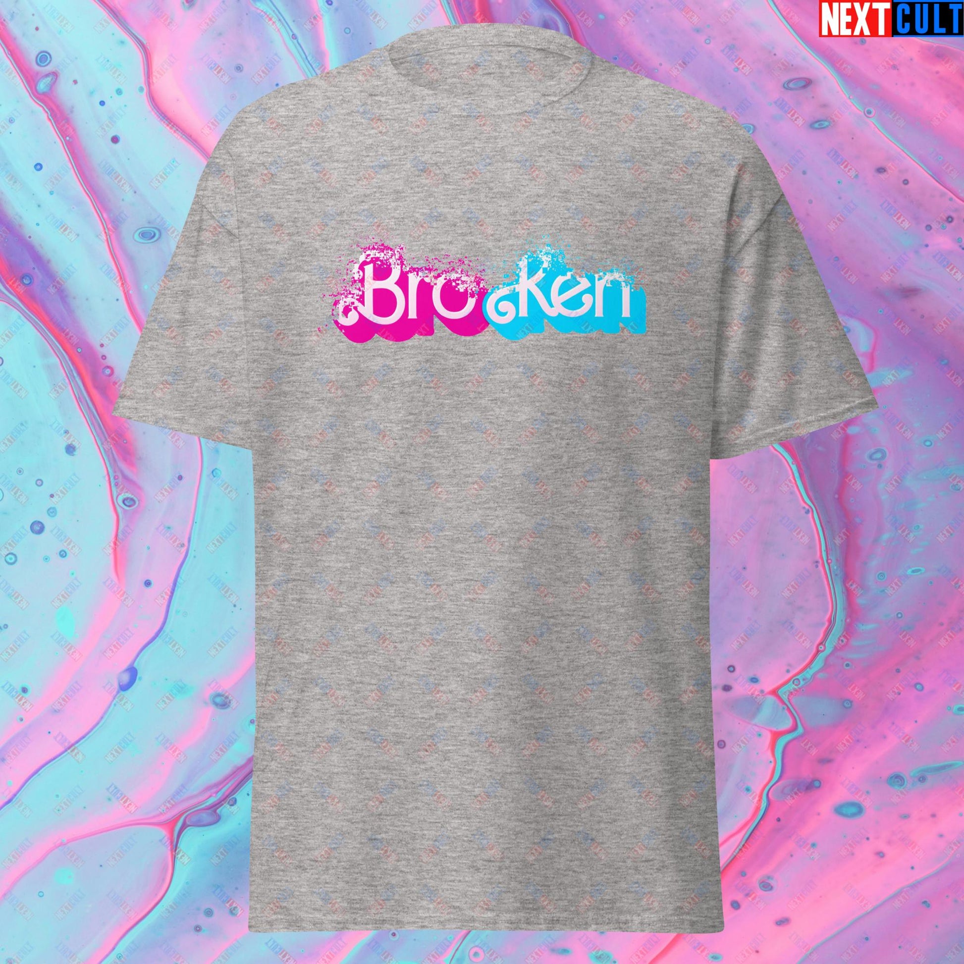 BroKen Funny Ken Barbie Movie Unisex tee Sport Grey T-shirts Barbie Ken Movies Next Cult Brand