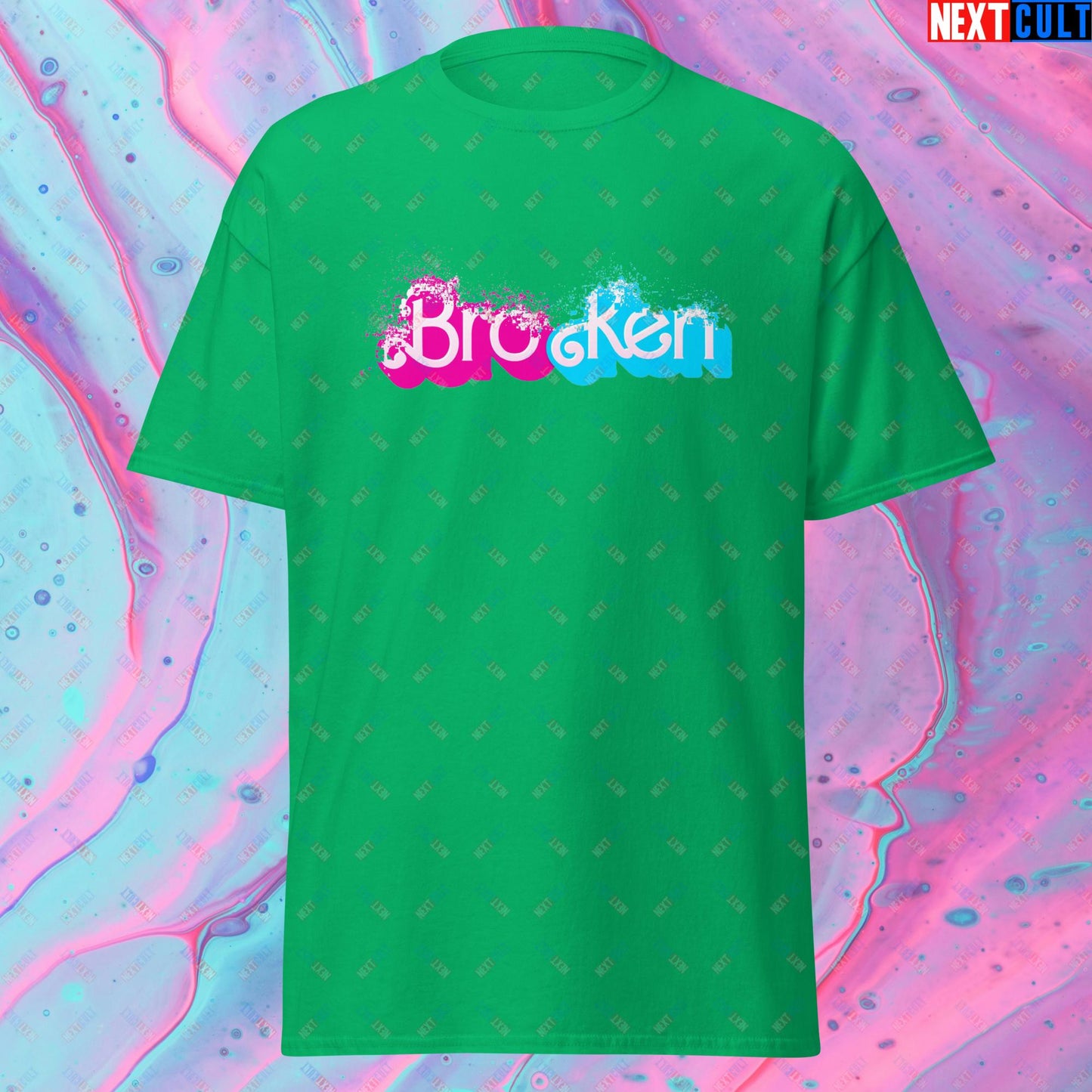 BroKen Funny Ken Barbie Movie Unisex tee Irish Green T-shirts Barbie Ken Movies Next Cult Brand